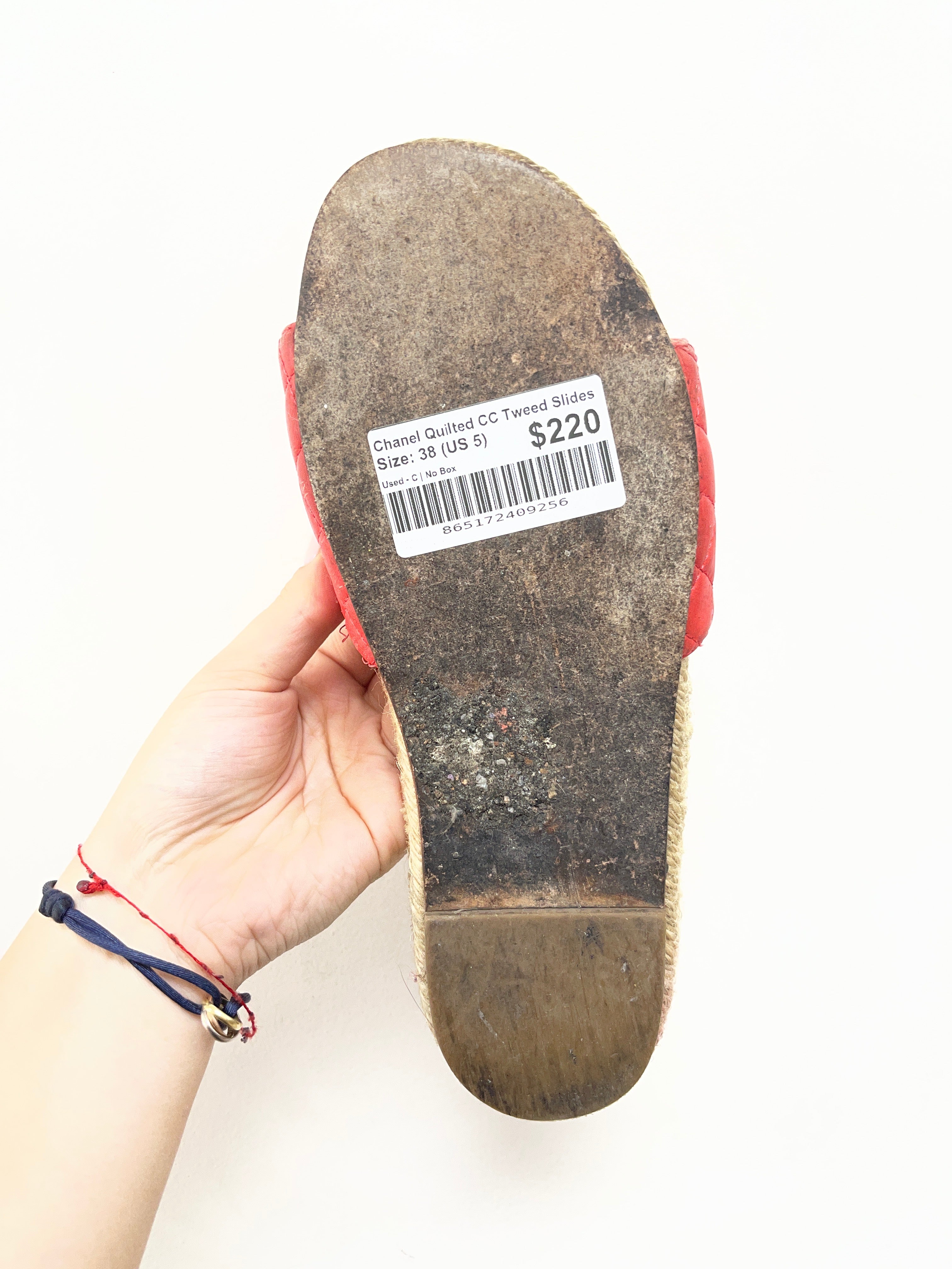 Chanel Quilted CC Tweed Slides