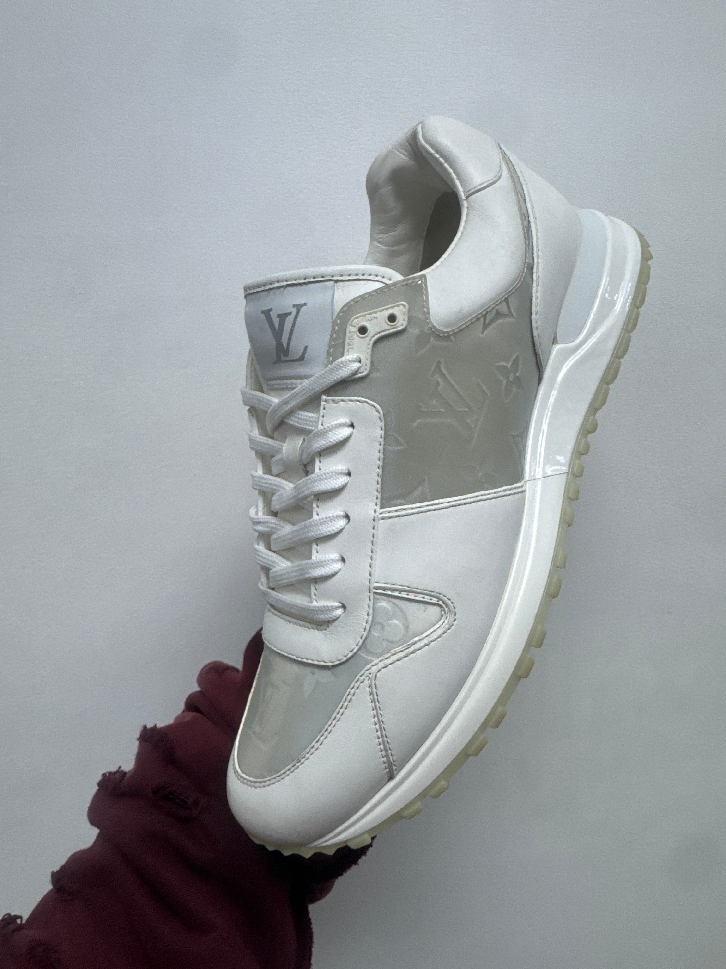 Louis Vuitton White Silver Monogram Runaway Sneakers