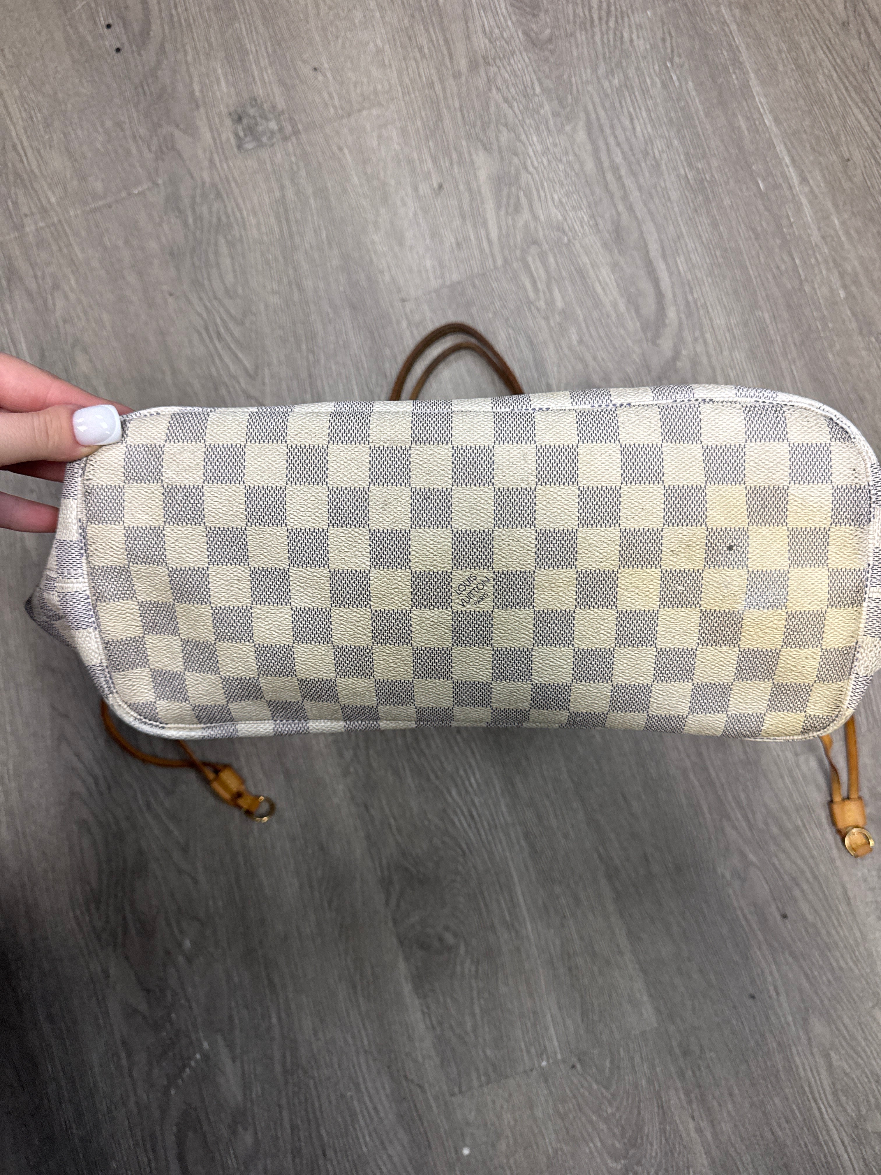 Louis Vuitton White Damier Neverfull Tote Bag