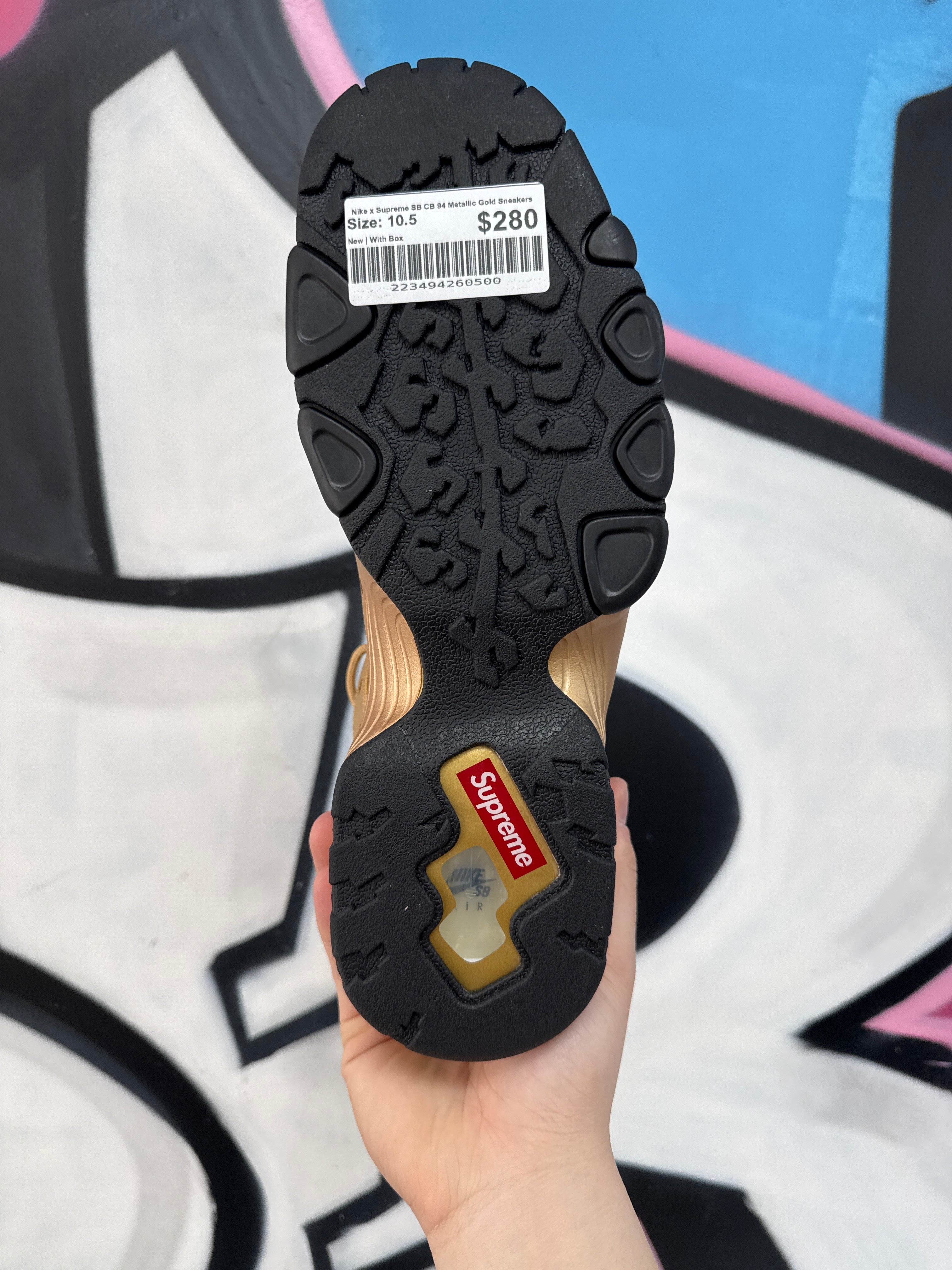 Nike x Supreme SB CB 94 Metallic Gold Sneakers