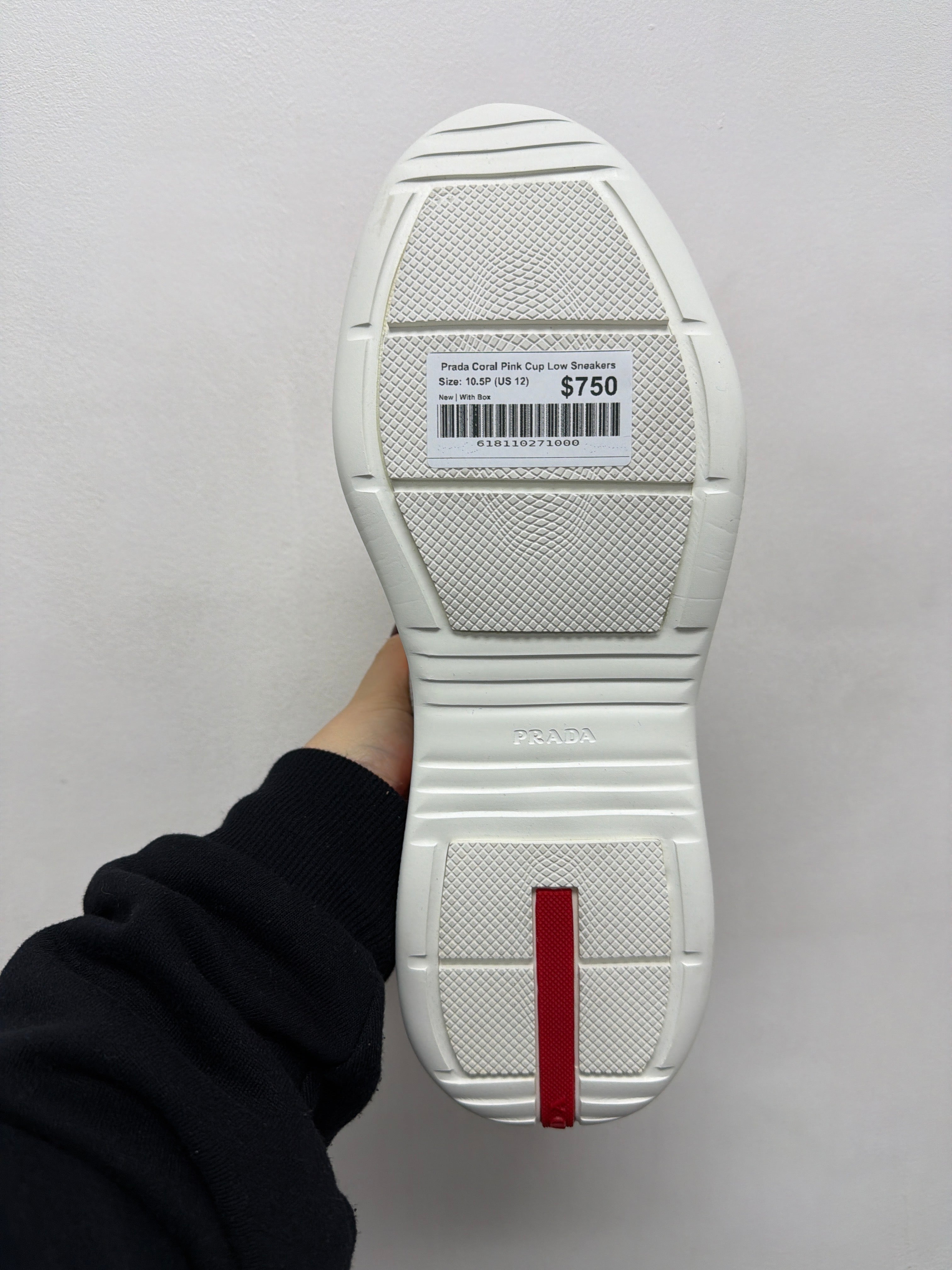 Prada Coral Pink Cup Low Sneakers