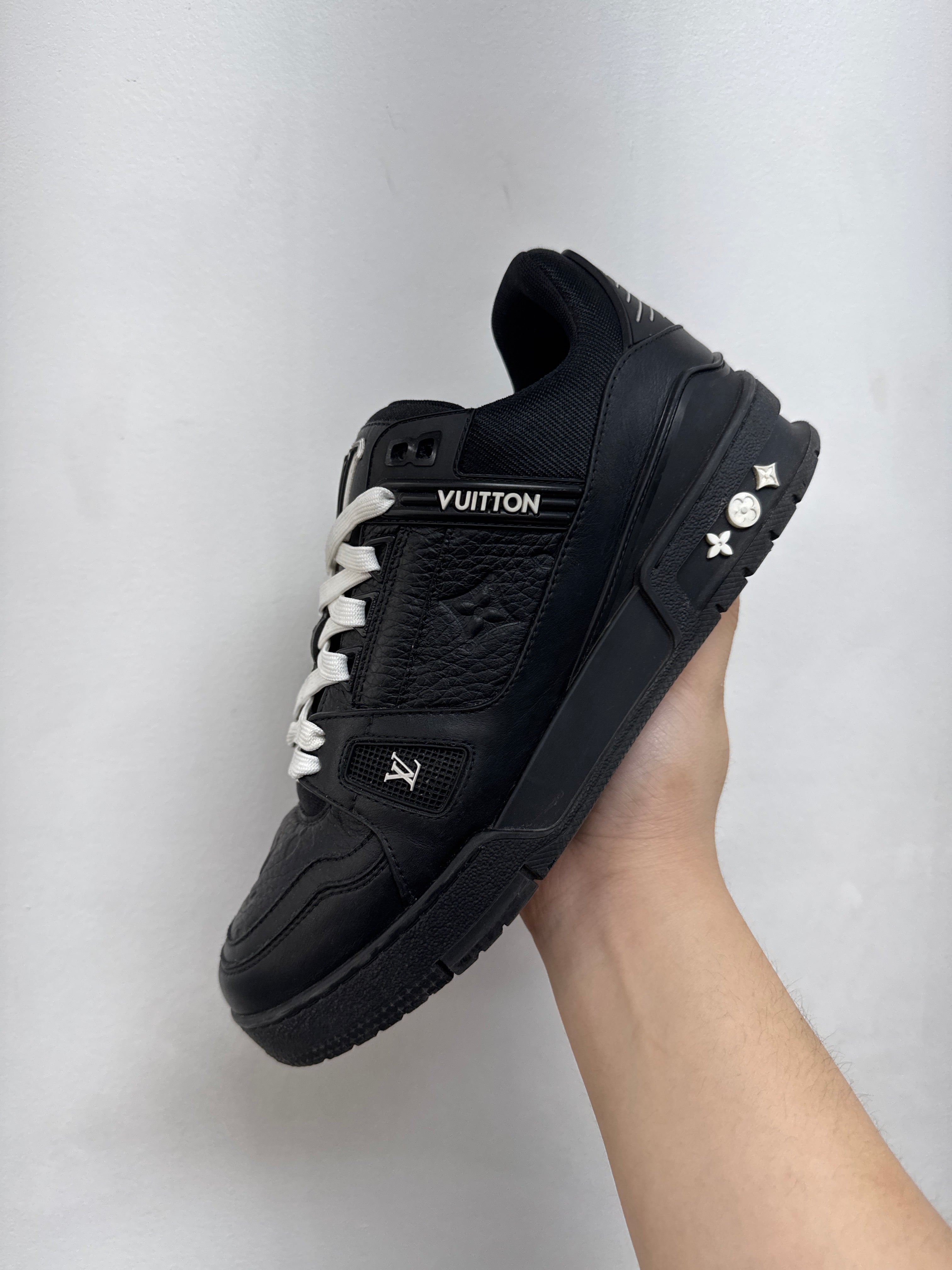 Louis Vuitton Black Embossed Monogram Sneakers
