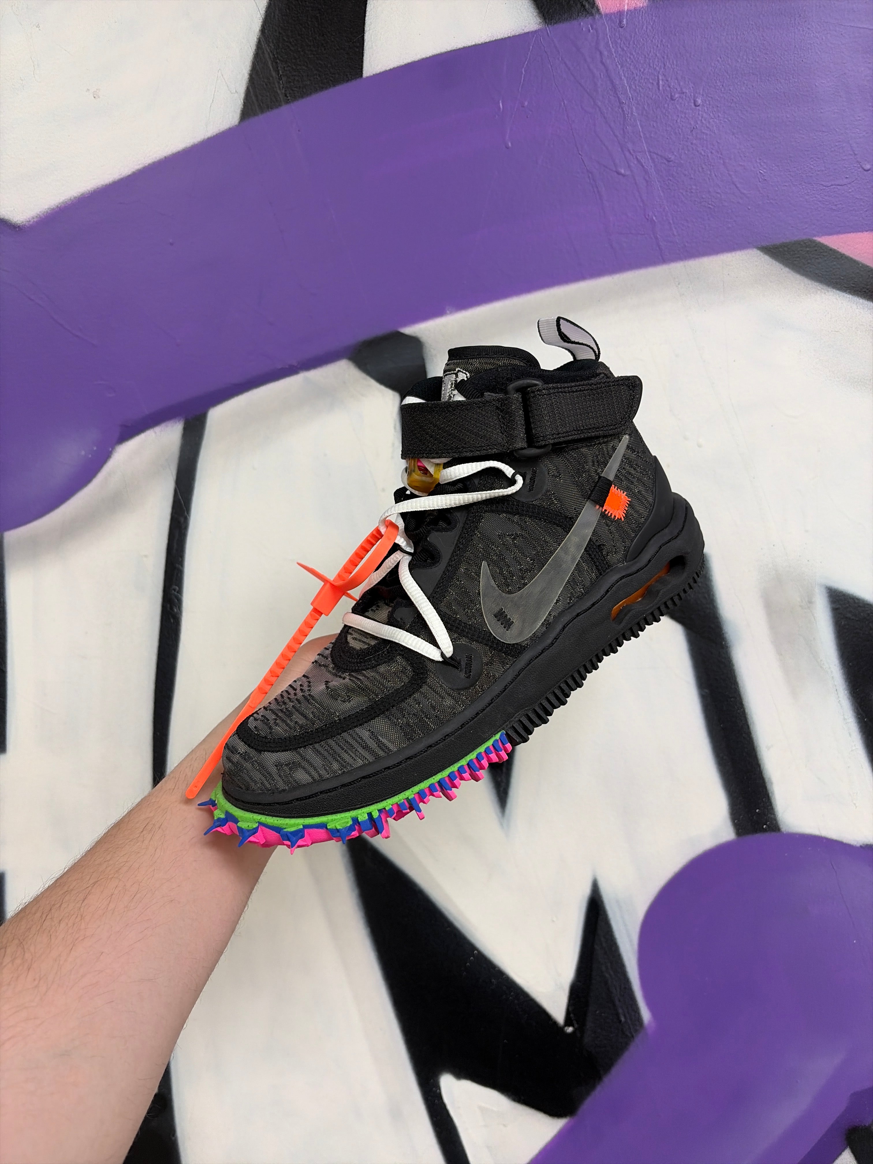 Nike Off White AF1 Mid Black Sneakers