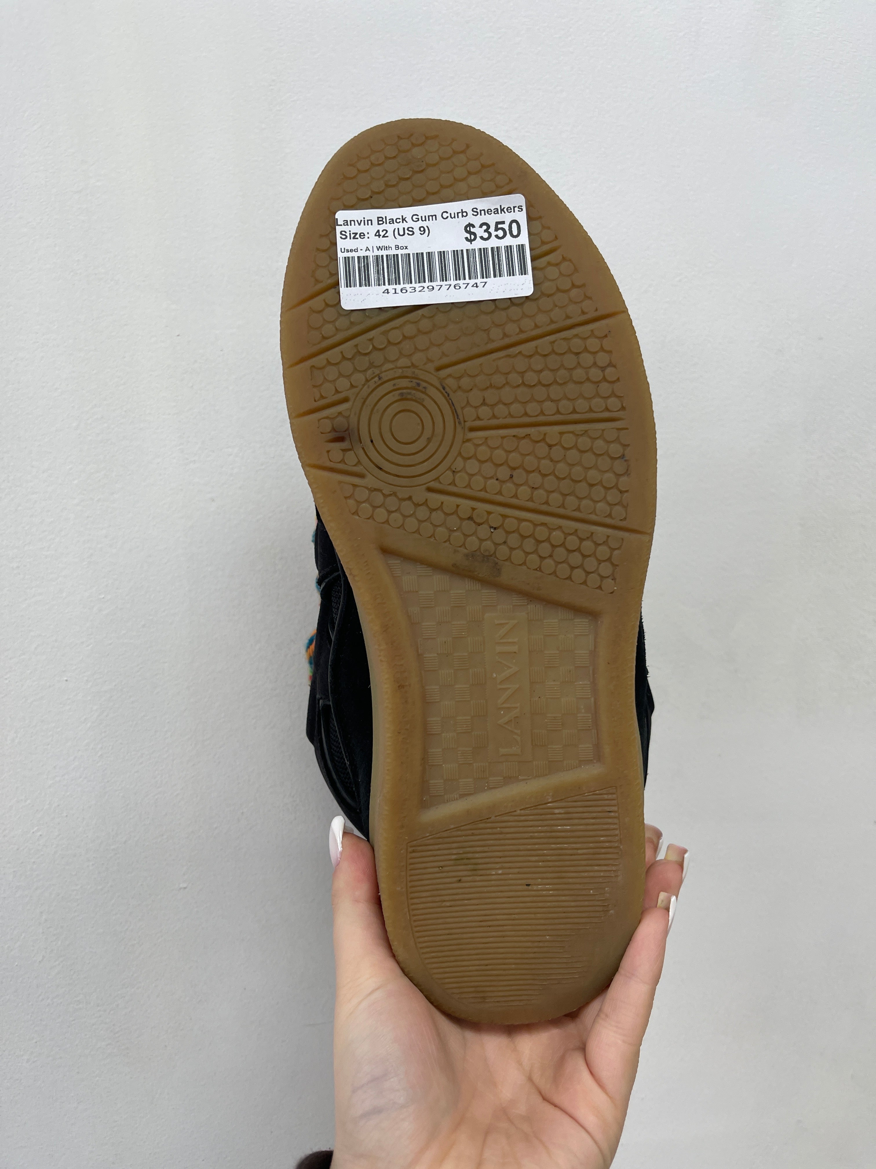 Lanvin Black Gum Curb Sneakers