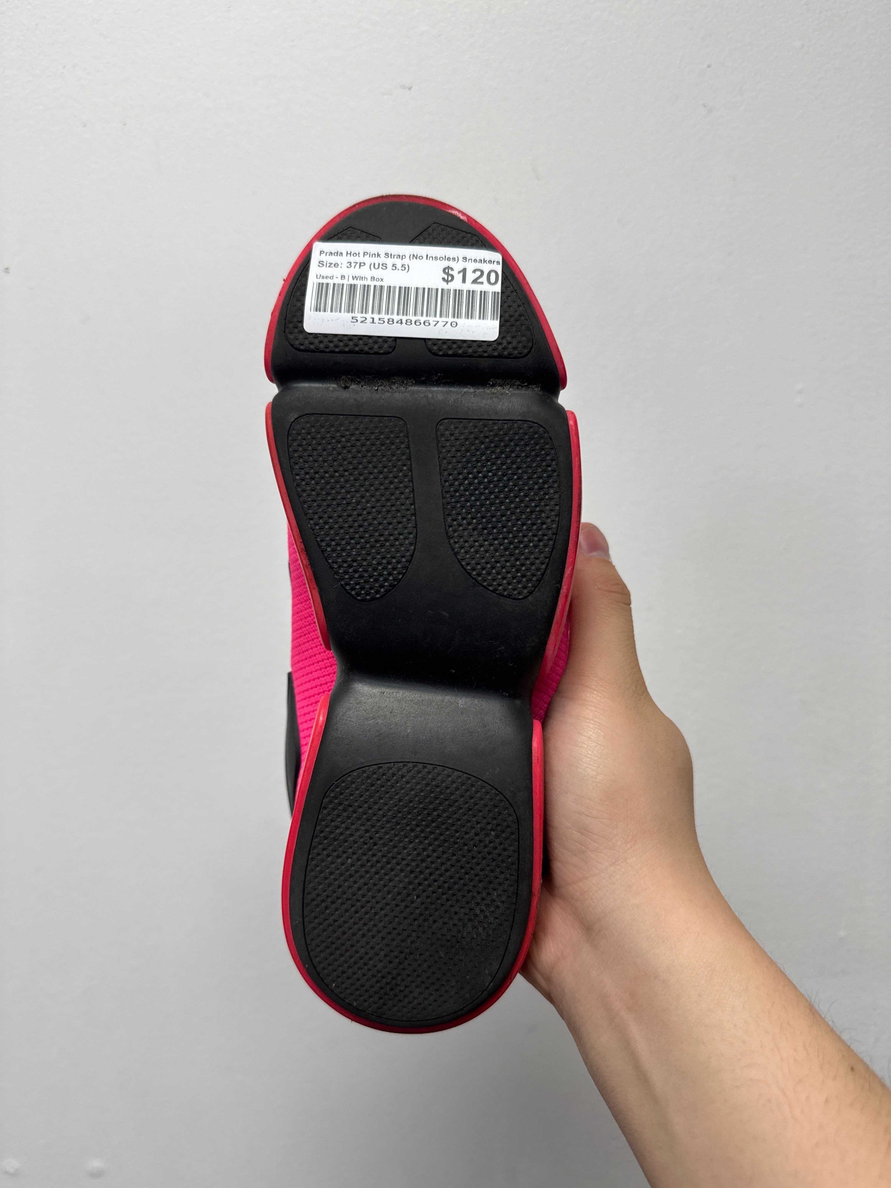 Prada Hot Pink Strap (No Insoles) Sneakers