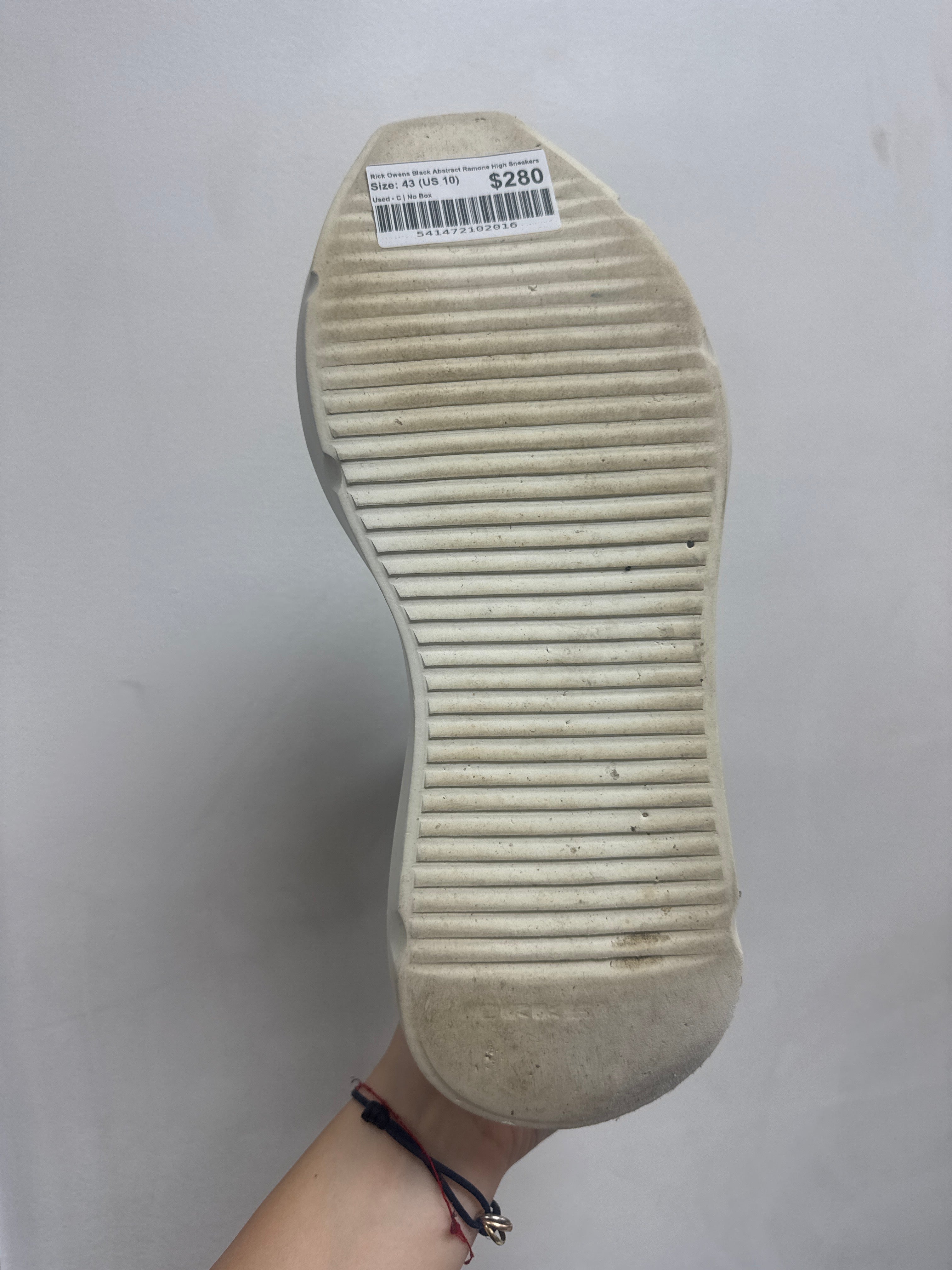 Rick Owens Black Abstract Ramone High Sneakers