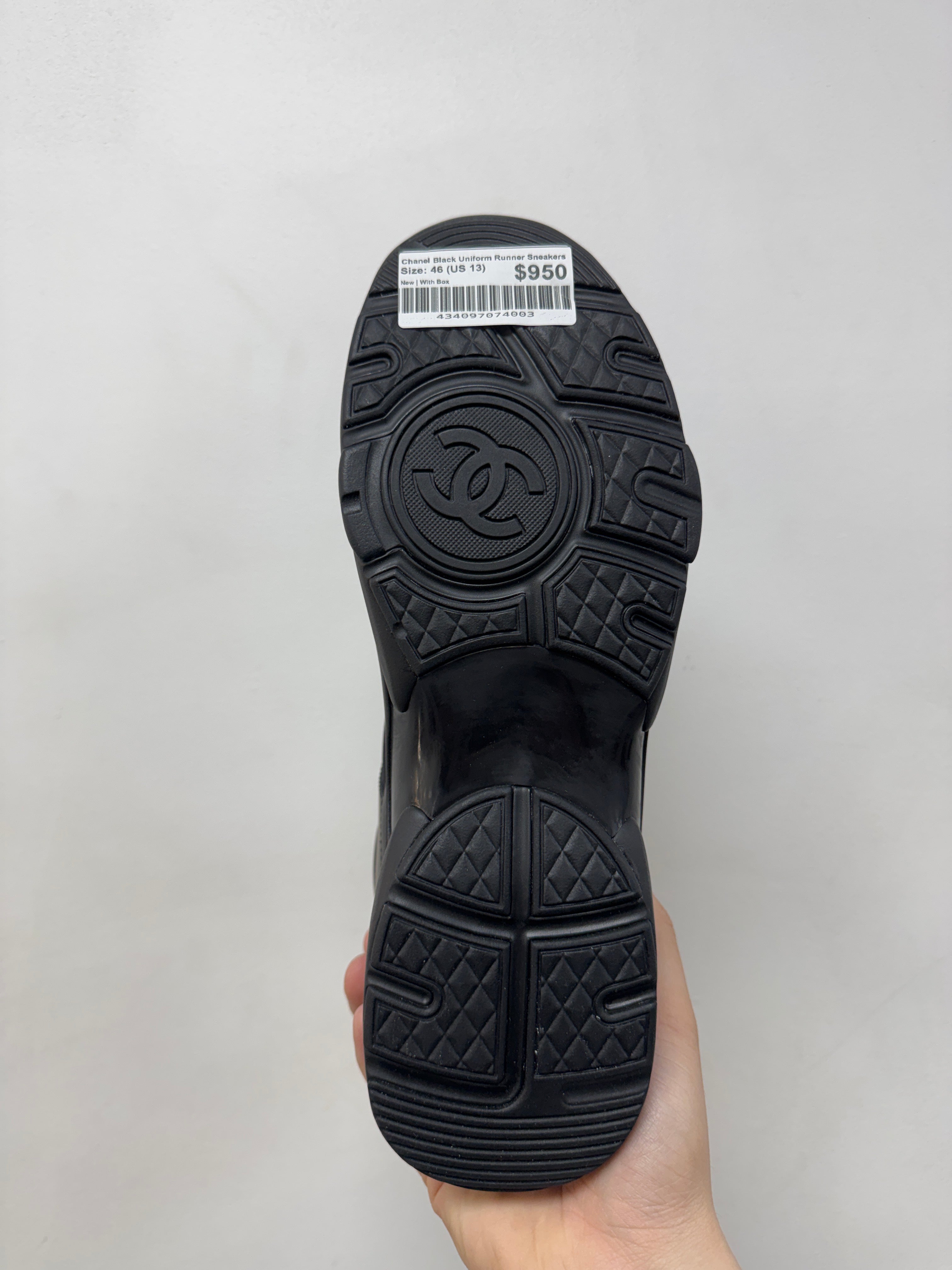 Chanel Black Uniform Runner Sneakers
