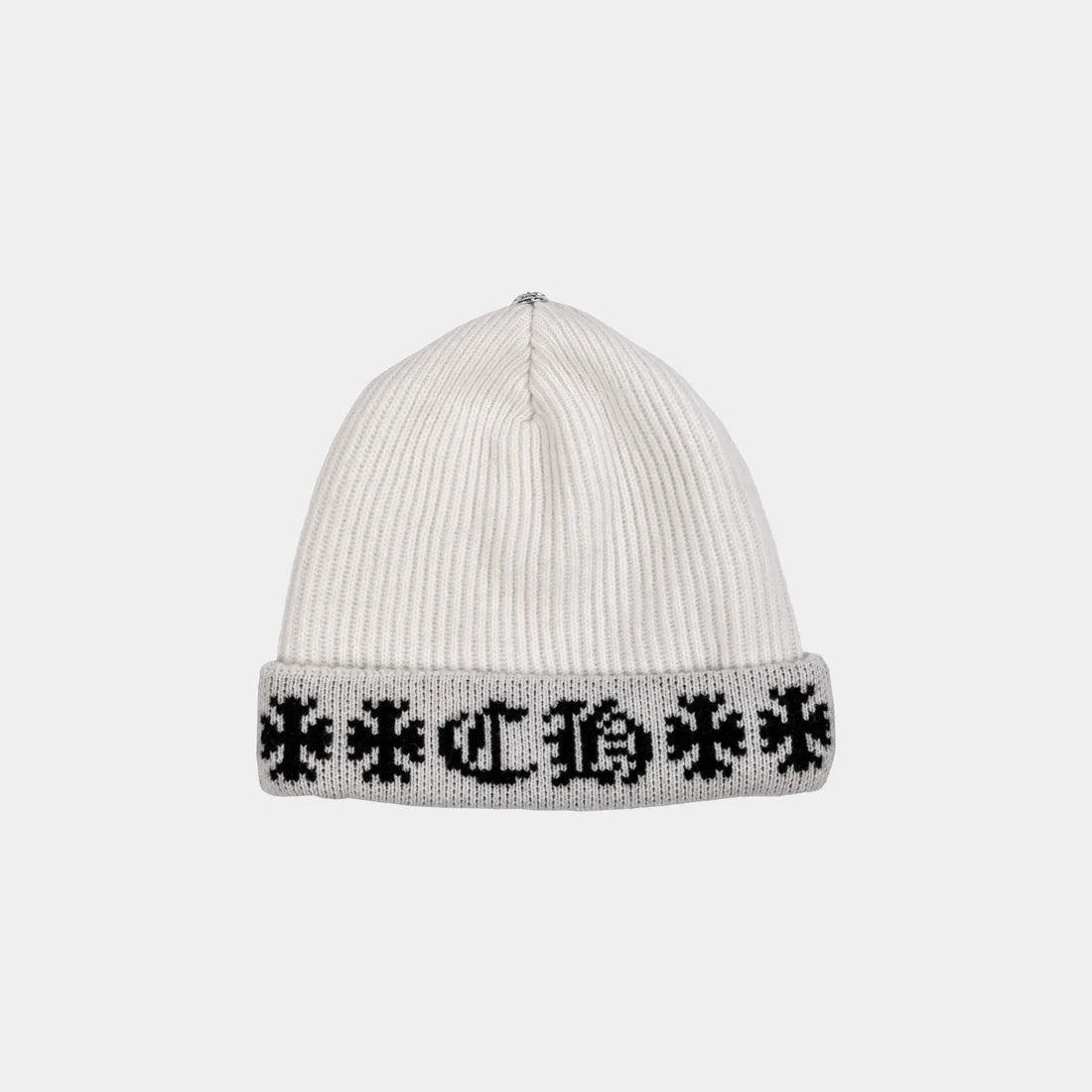 Chrome Hearts Big Daddy Cashmere White Black Beanie
