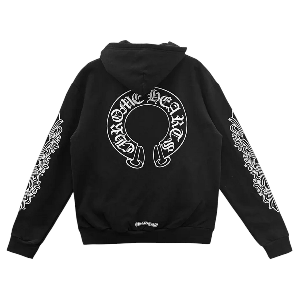 Chrome Hearts Black Floral Horseshoe Zip Up Hoodie