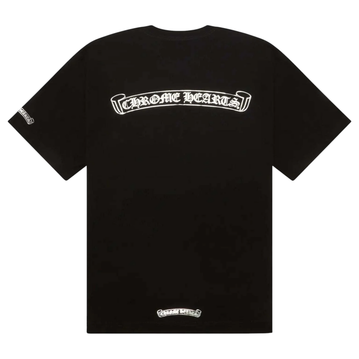 Chrome Hearts Black Foil Scroll Logo Tee