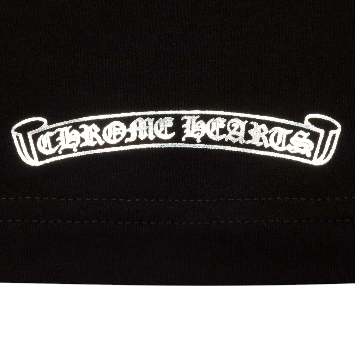 Chrome Hearts Black Foil Scroll Logo Tee