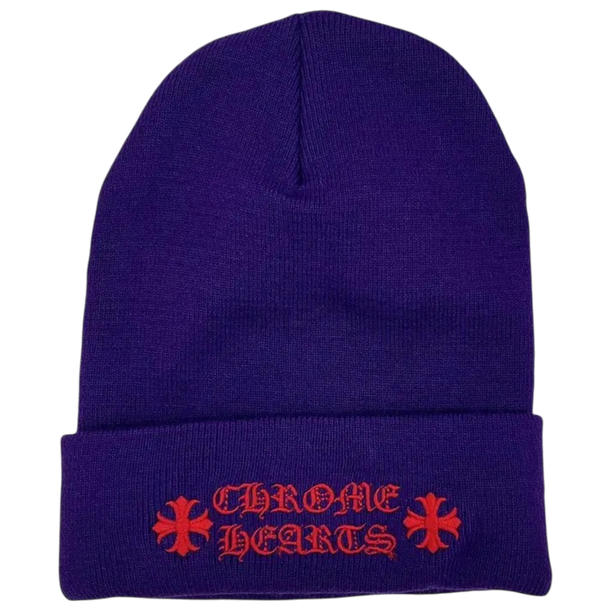 Chrome Hearts Purple & Red Plus Logo Beanie