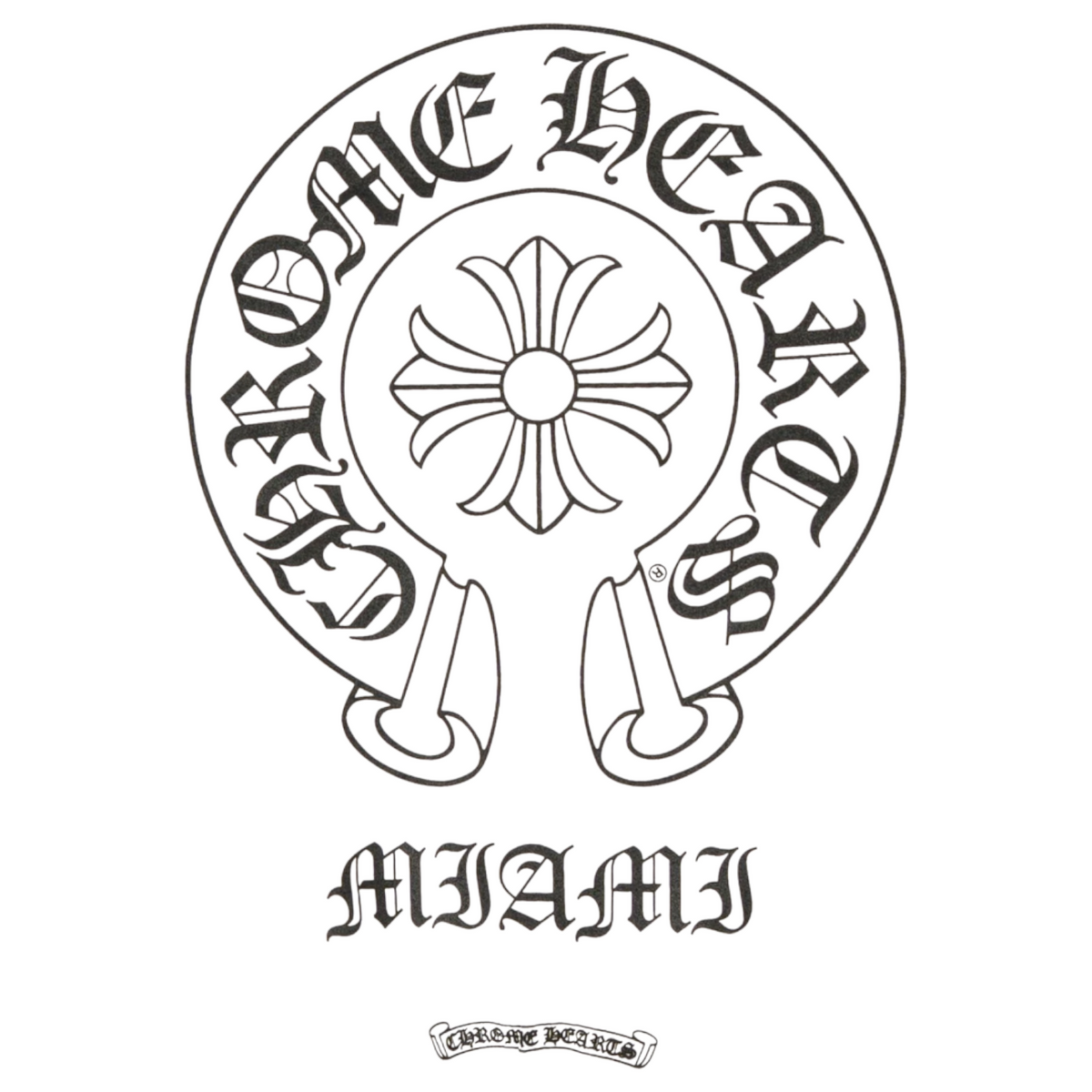 Chrome Hearts White Black Horseshoe Miami Hoodie