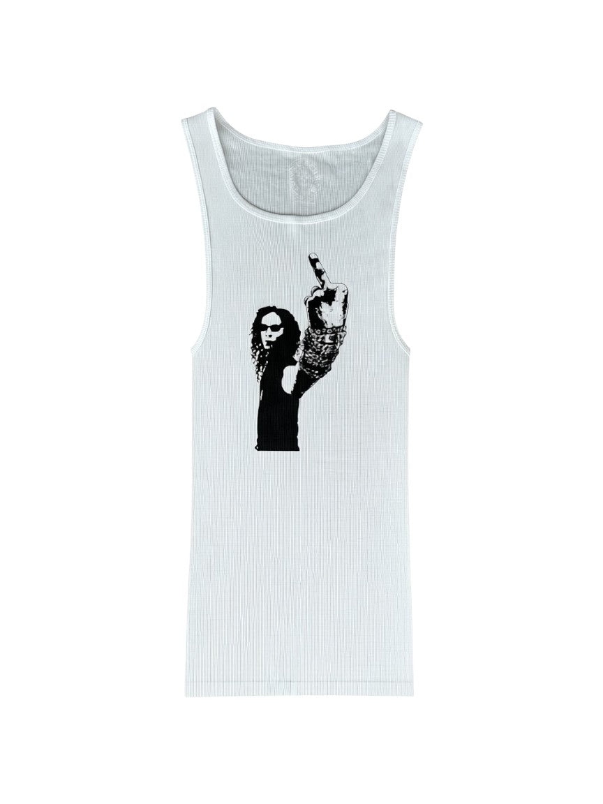 Chrome Hearts 'Richard Stark Middle Finger' White Tank Top