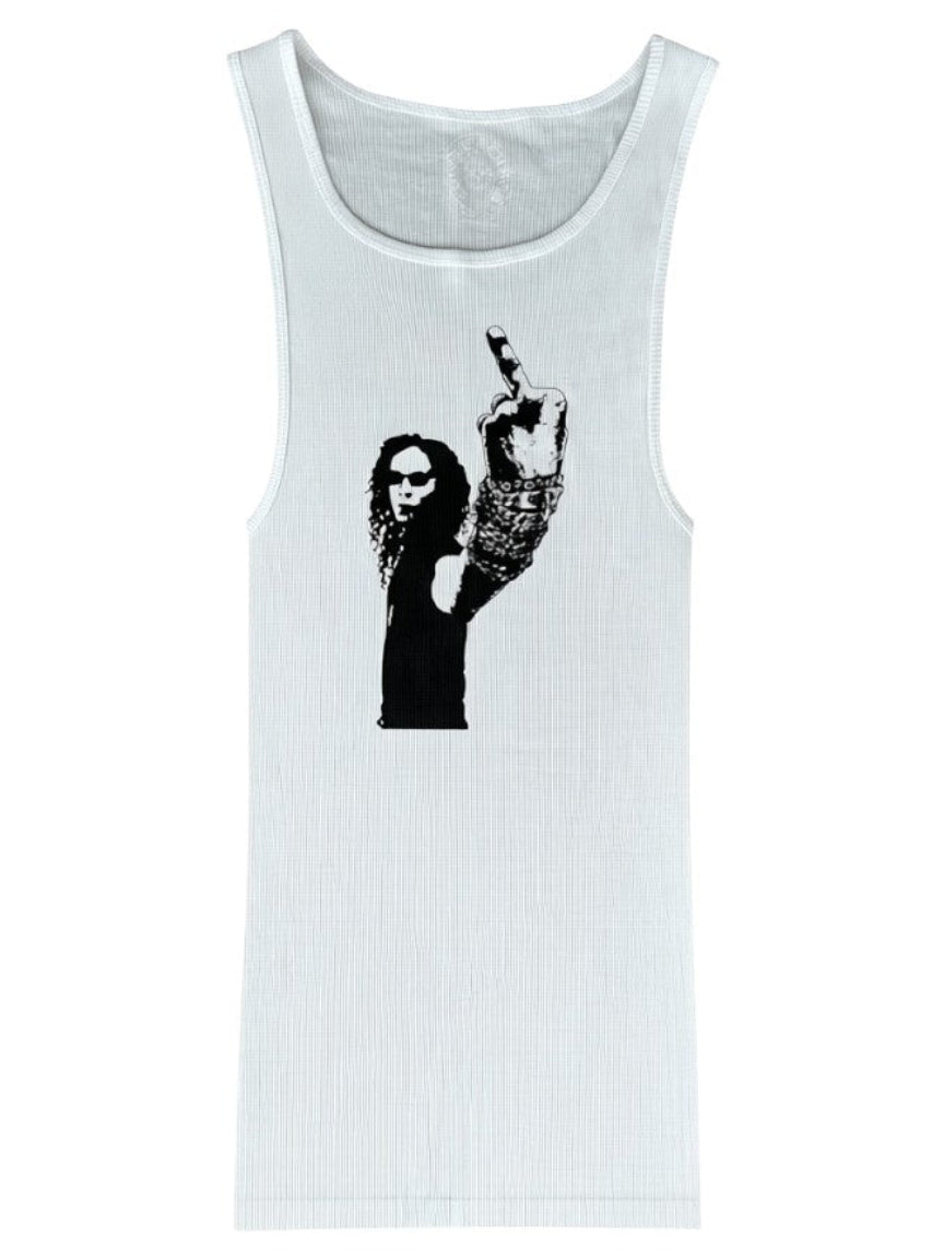Chrome Hearts 'Richard Stark Middle Finger' White Tank Top