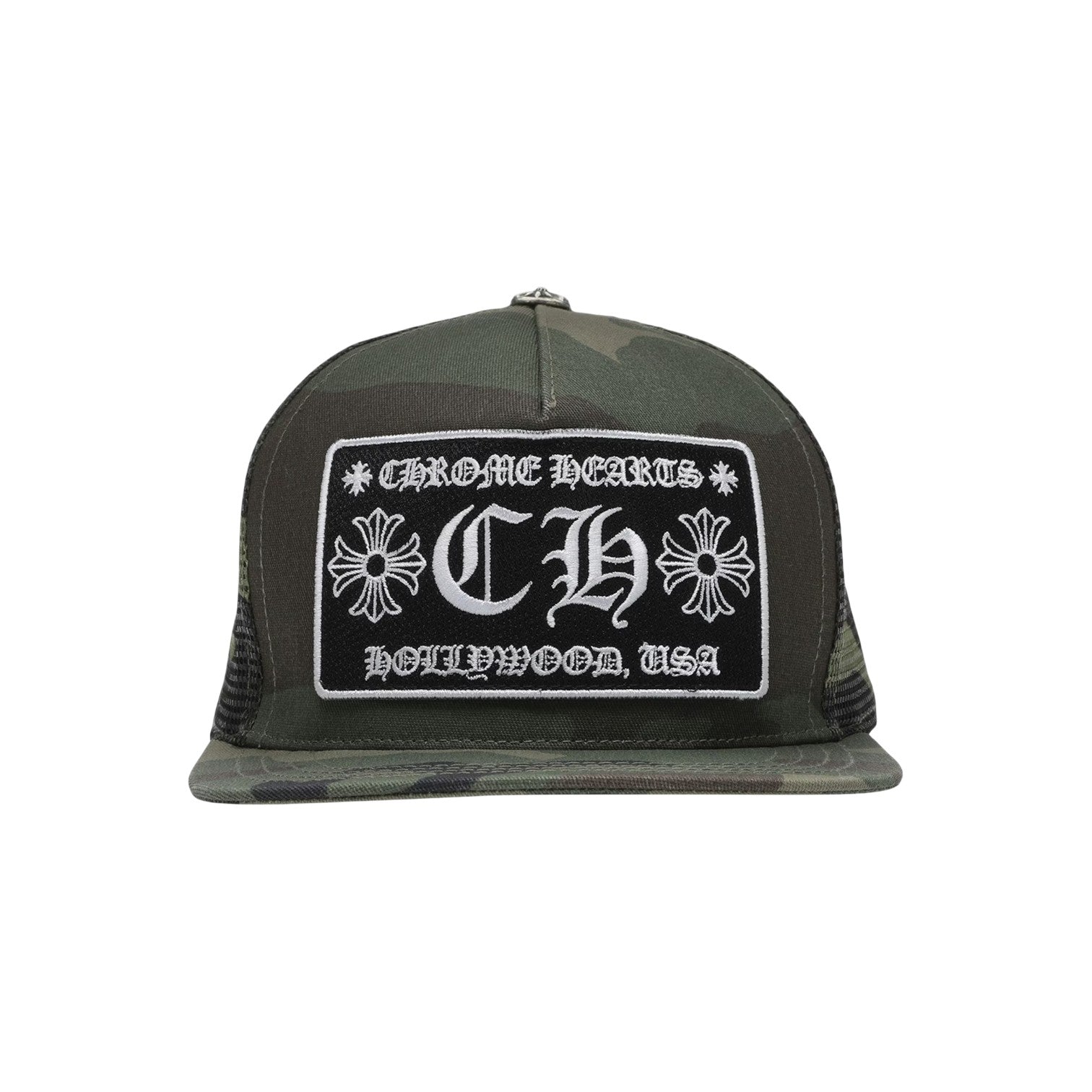 Chrome Hearts 'CH Hollywood' Camo Trucker Hat