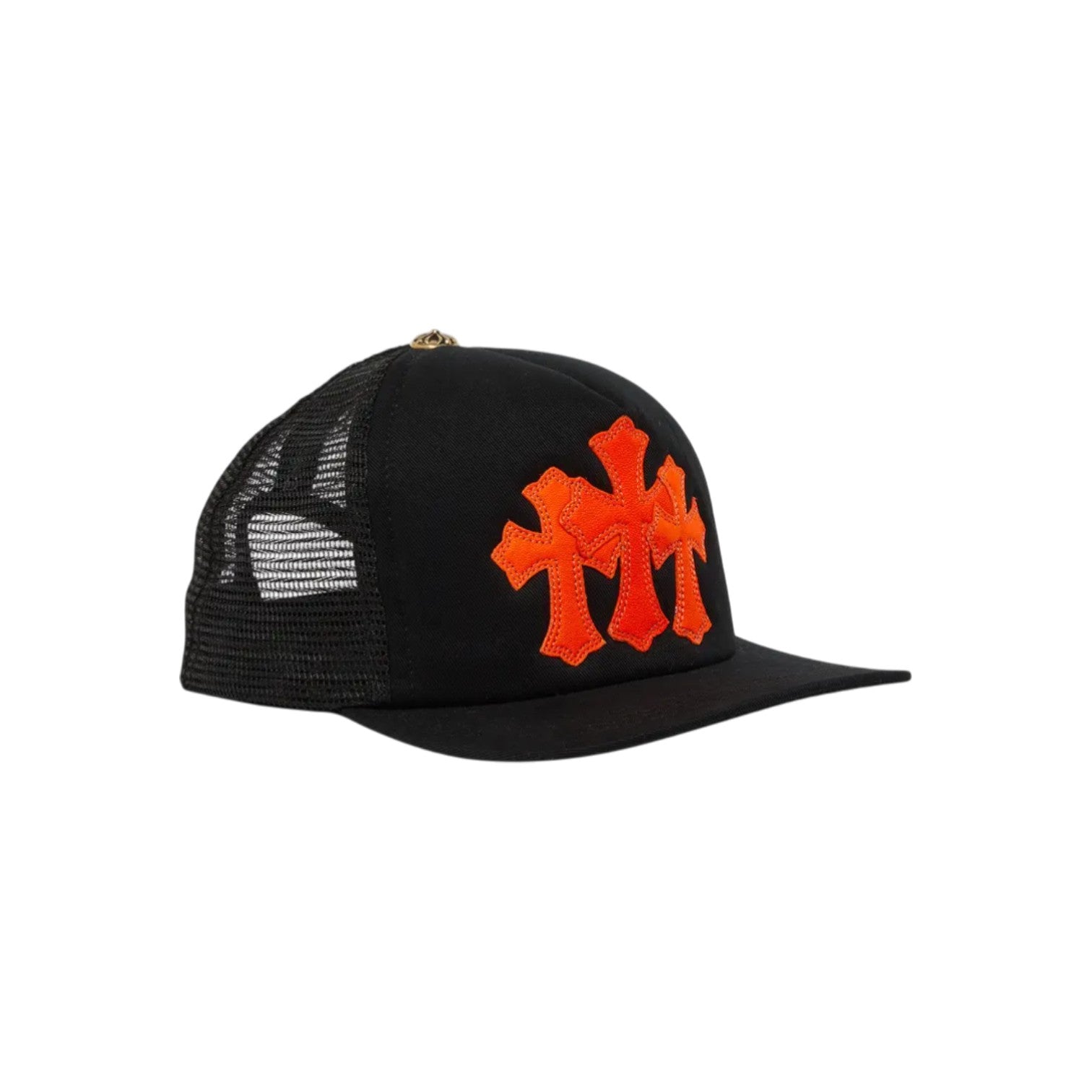 Chrome Hearts 'Cemetery' Black & Orange Trucker Hat