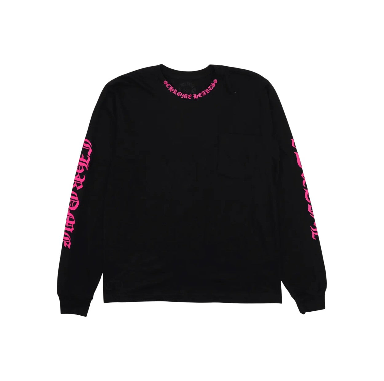Chrome Hearts 'Neck Logo' Black Pink LS Tee