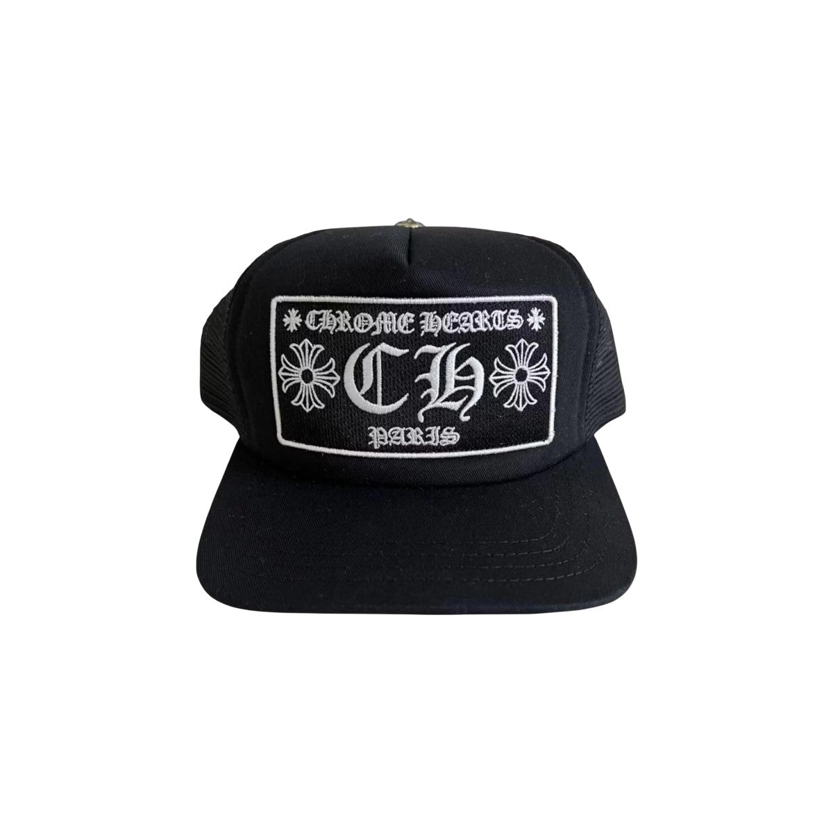 Chrome Hearts 'Paris' Black Trucker Hat