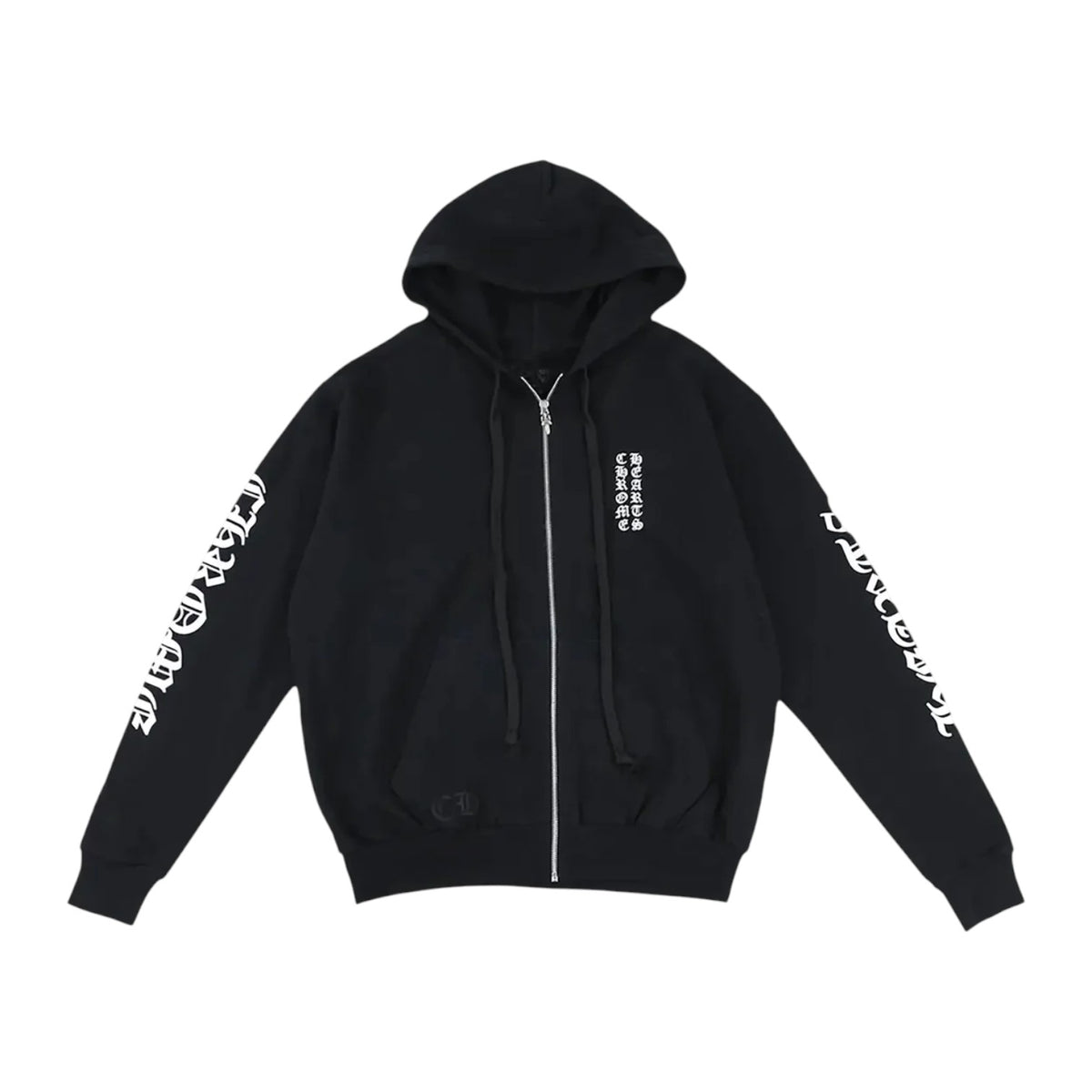 Chrome Hearts 'Vertical Logo Black & White Zip Up Hoodie