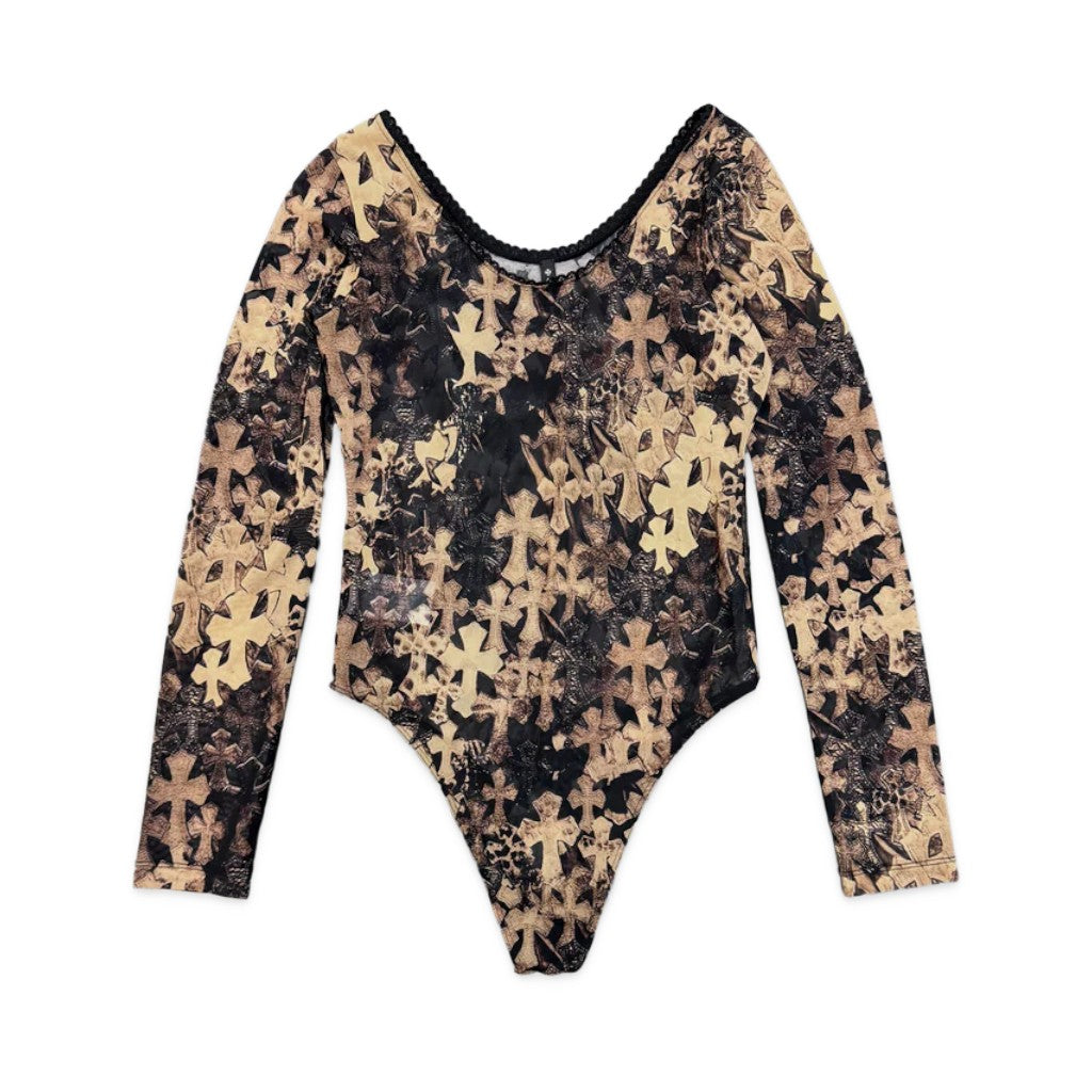 Chrome Hearts 'Waterfall Cross' Brown Bodysuit