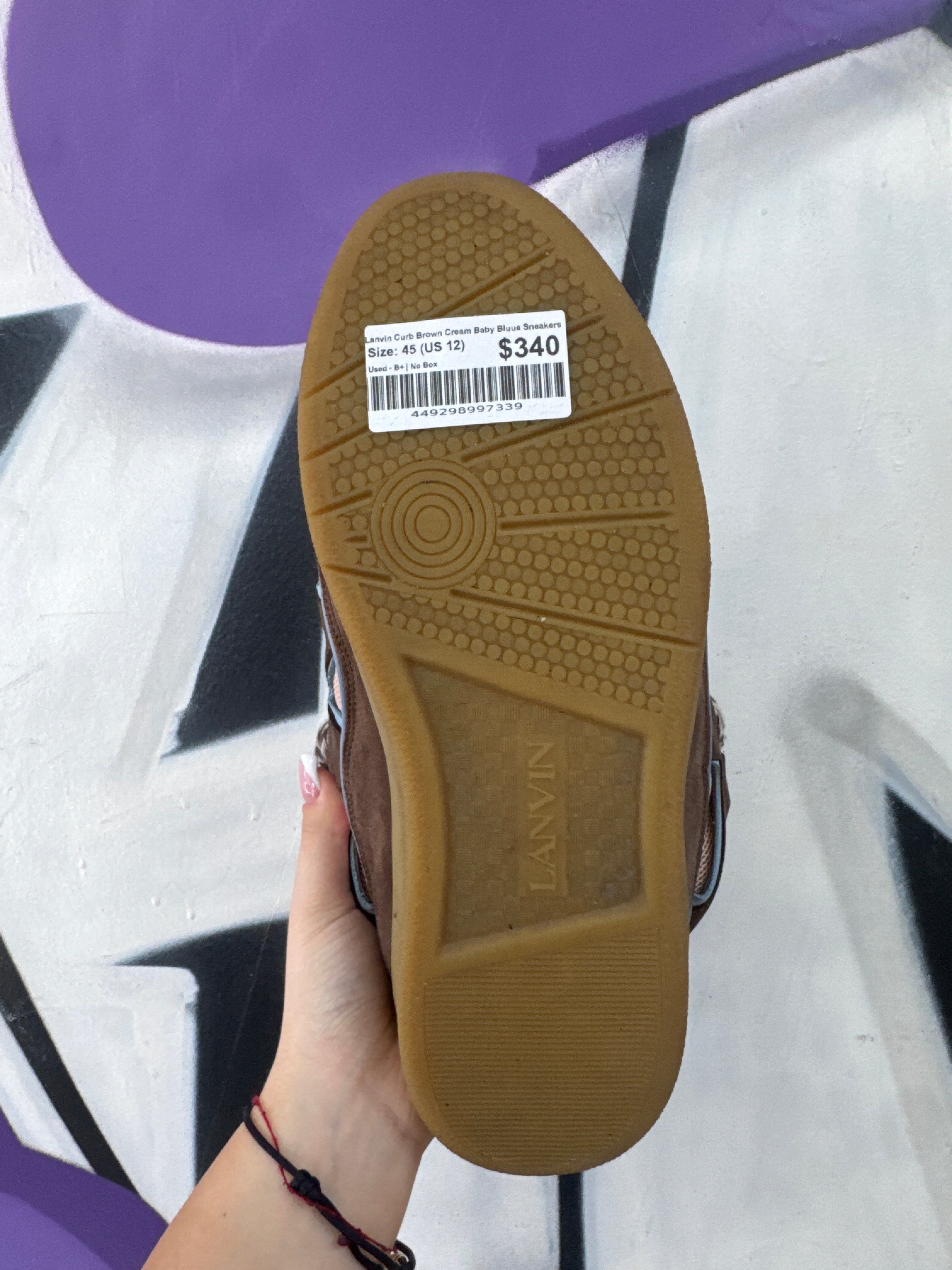 Lanvin Curb Brown Cream Baby Bluue Sneakers
