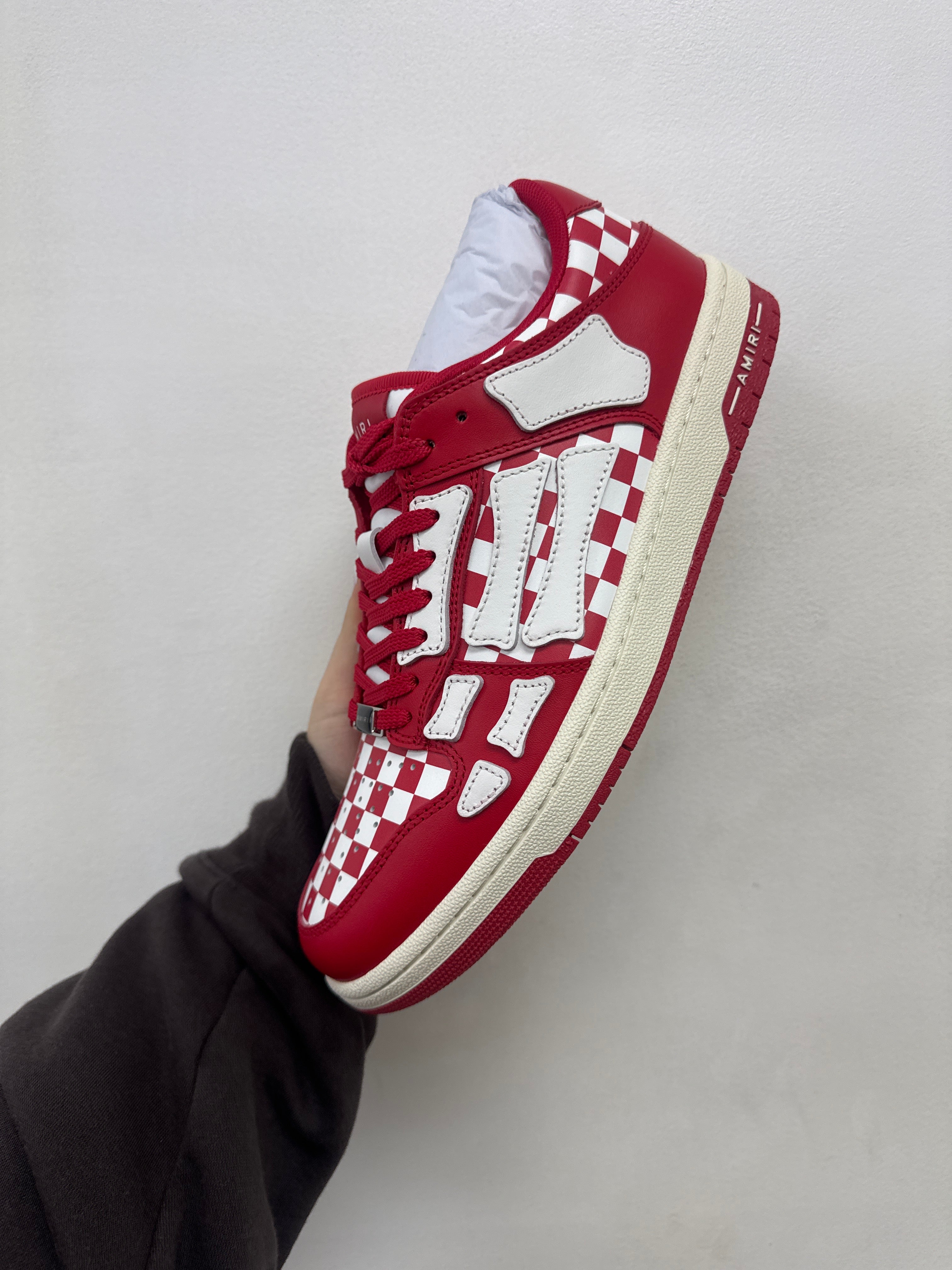 Amiri Red White Checkered Sneakers