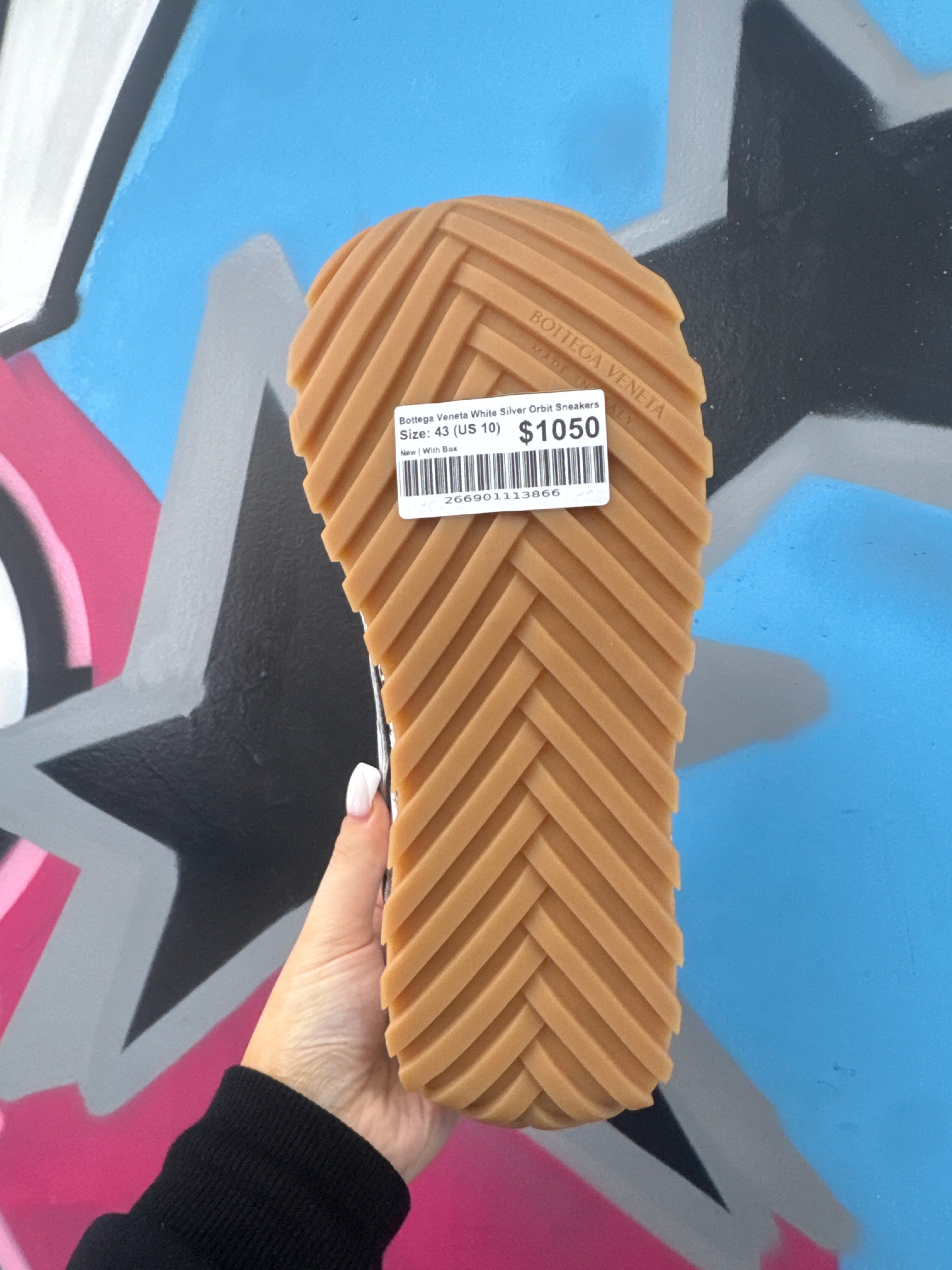 Bottega Veneta White Silver Orbit Sneakers