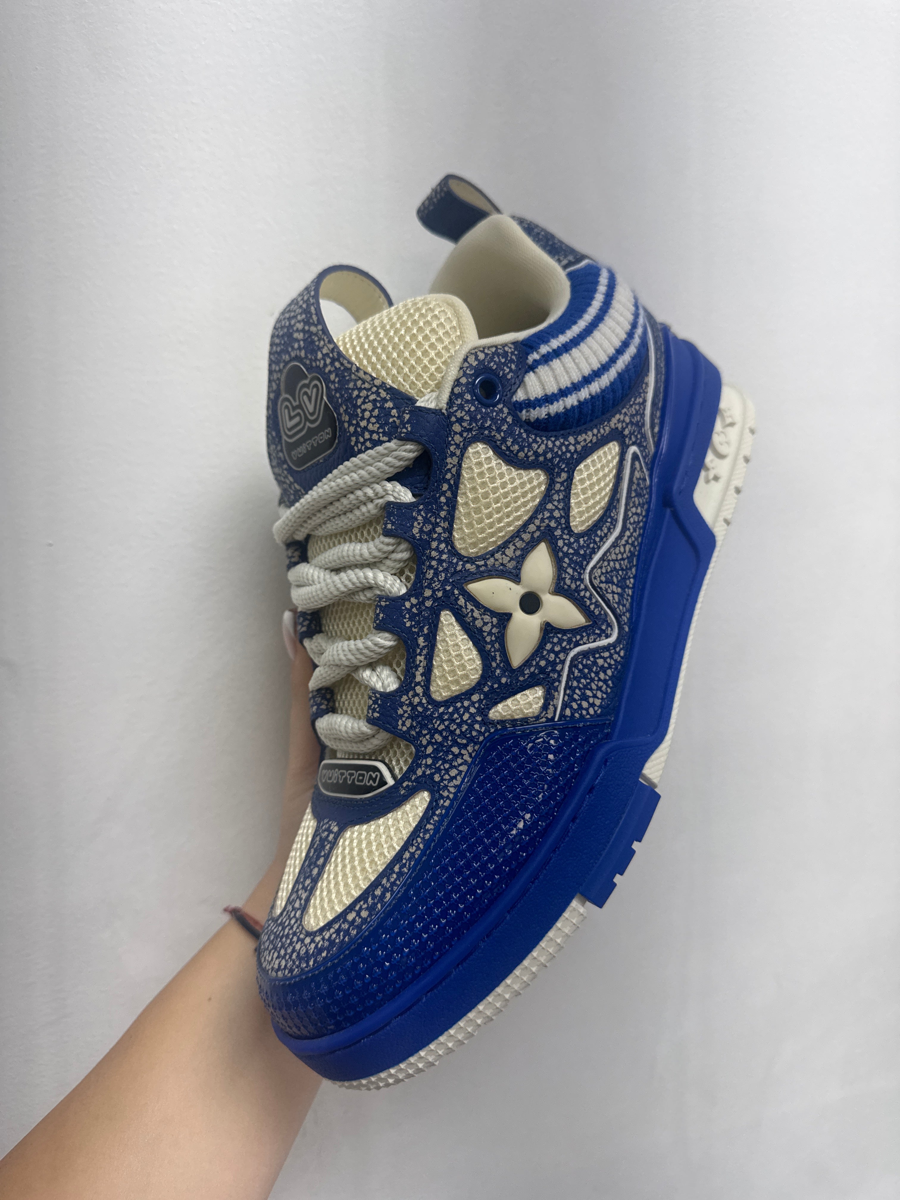 Louis Vuitton Blue Cream Sneakers