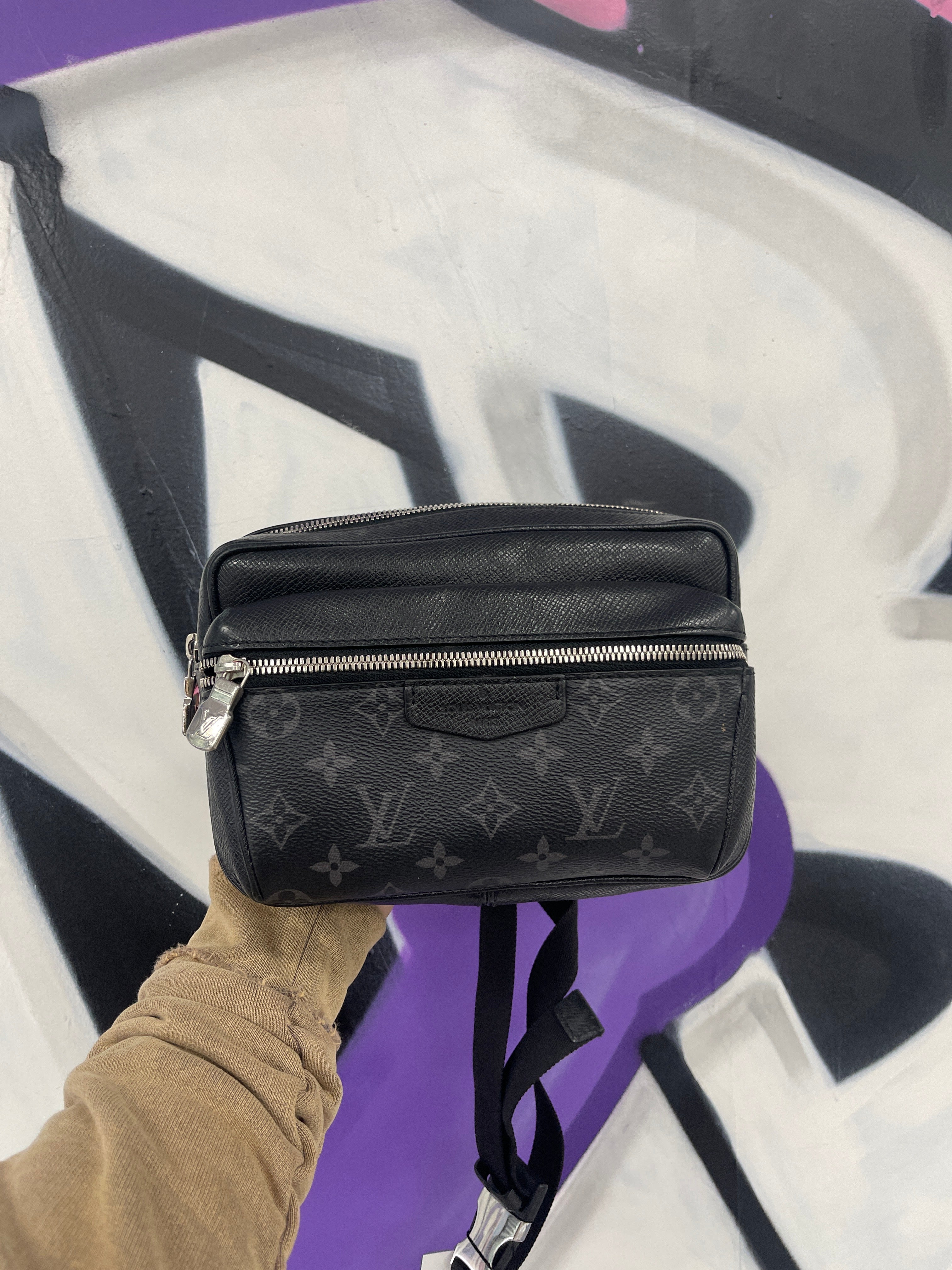 LV Black Mono Waist Bag Used OS N/A