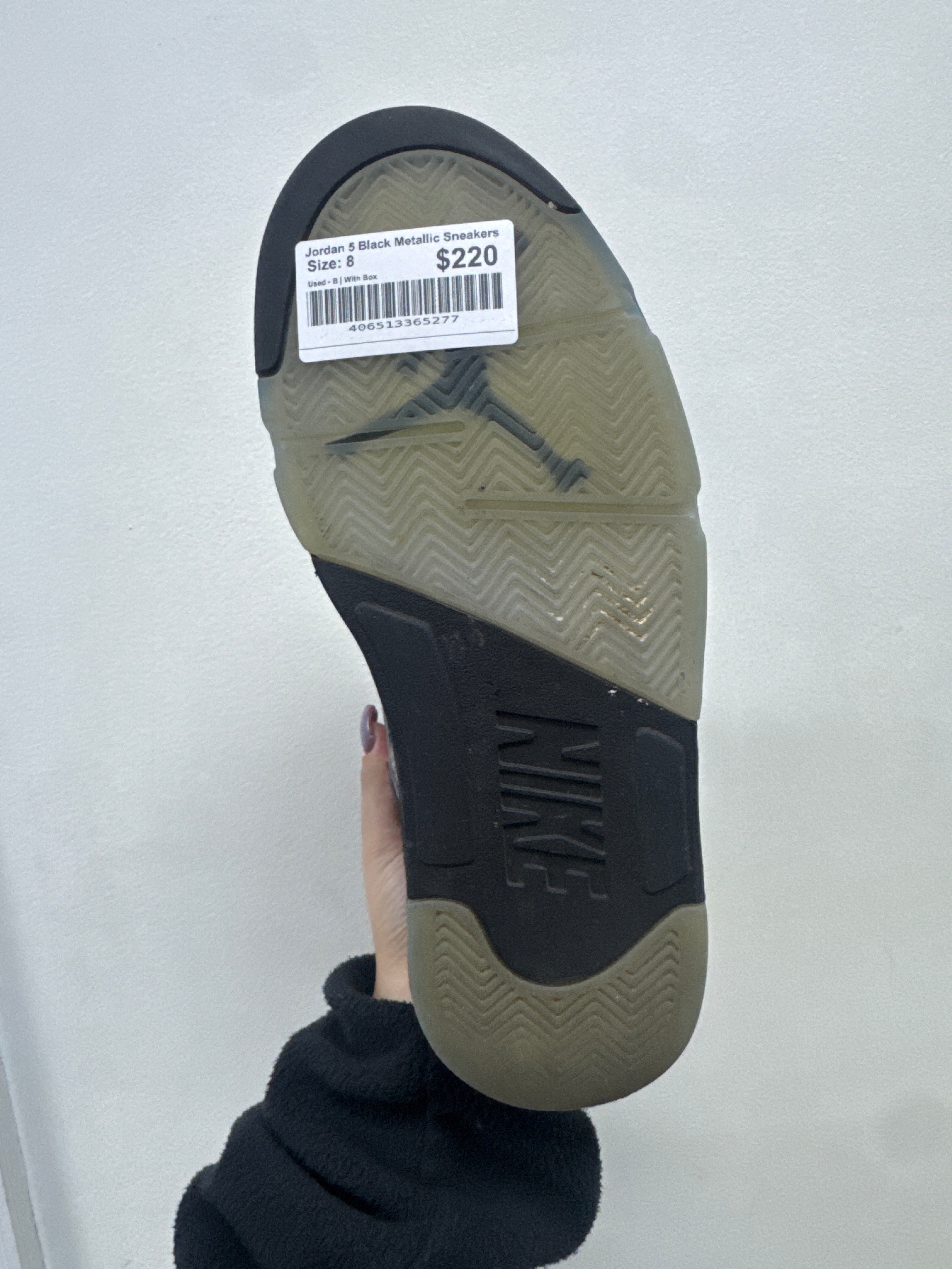 Jordan 5 Black Metallic Sneakers