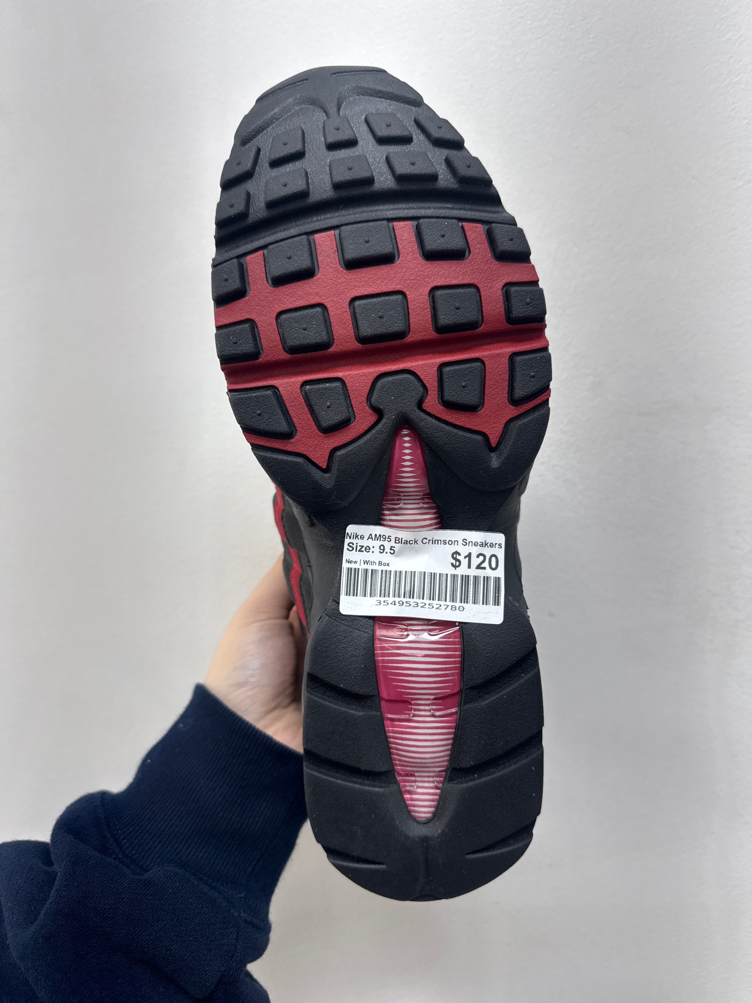 Nike AM95 Black Crimson Sneakers