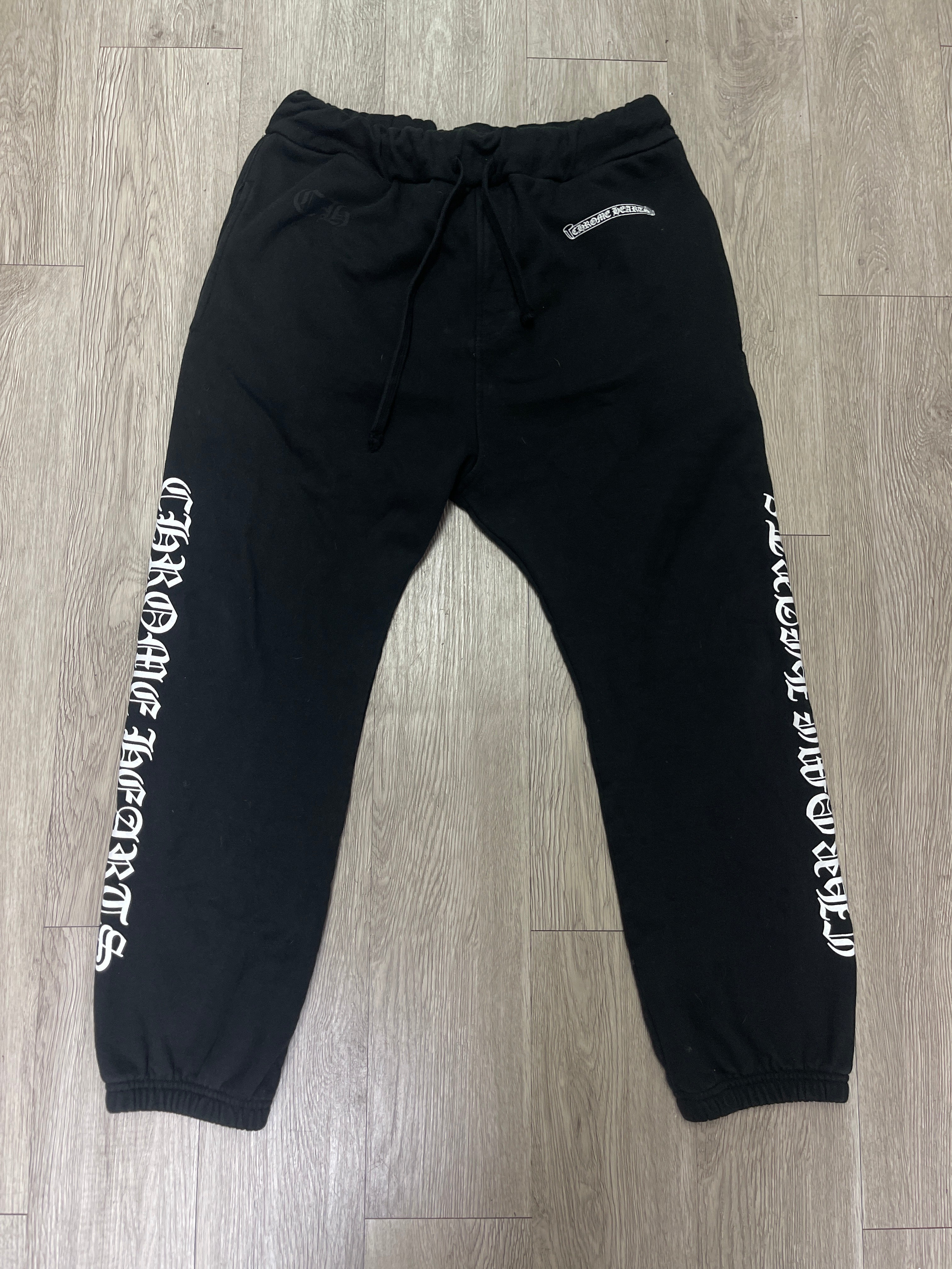 Chrome Hearts Black Scroll Logo Thick Sweats