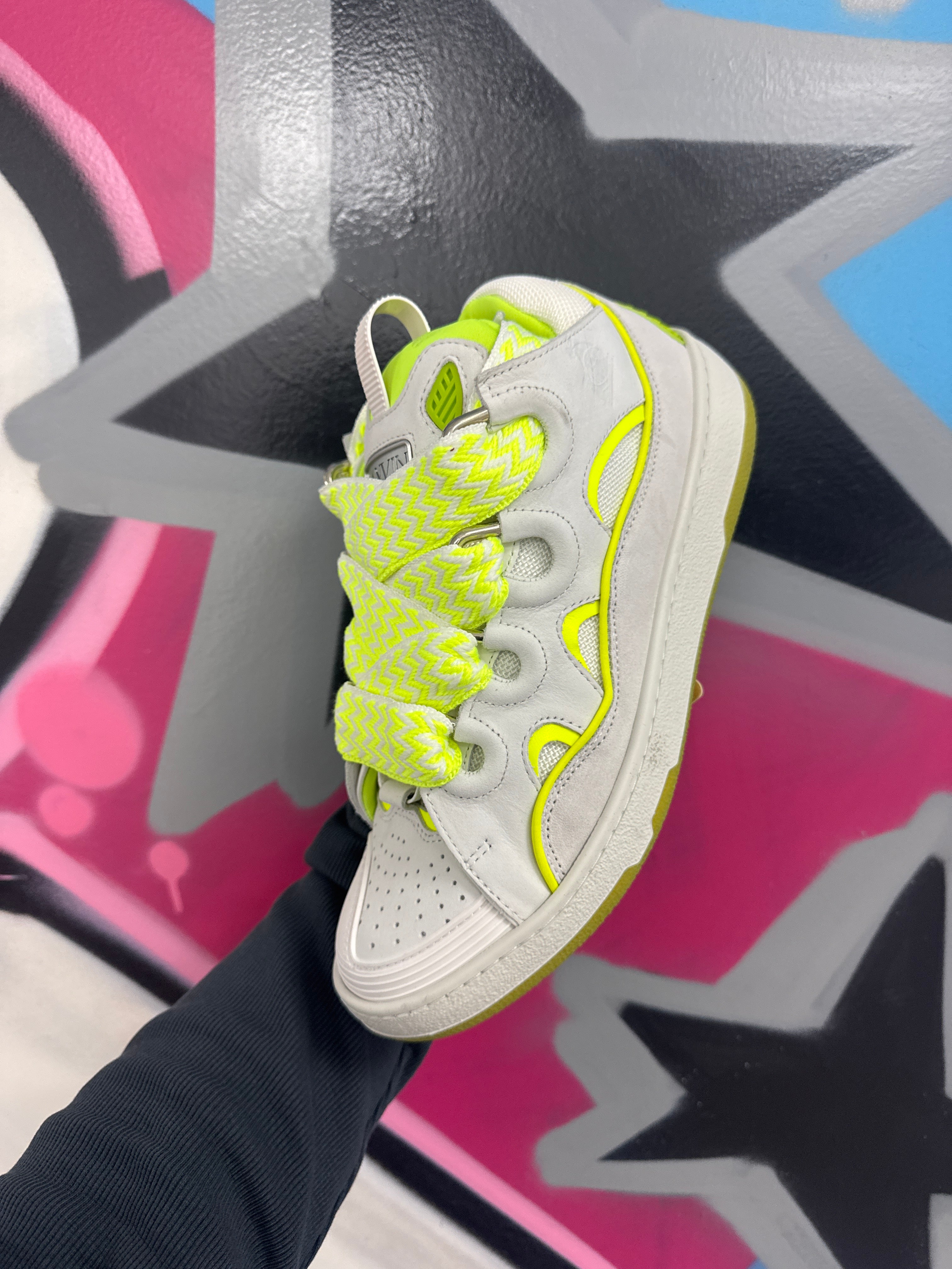 Lanvin Curb White Yellow Sneakers