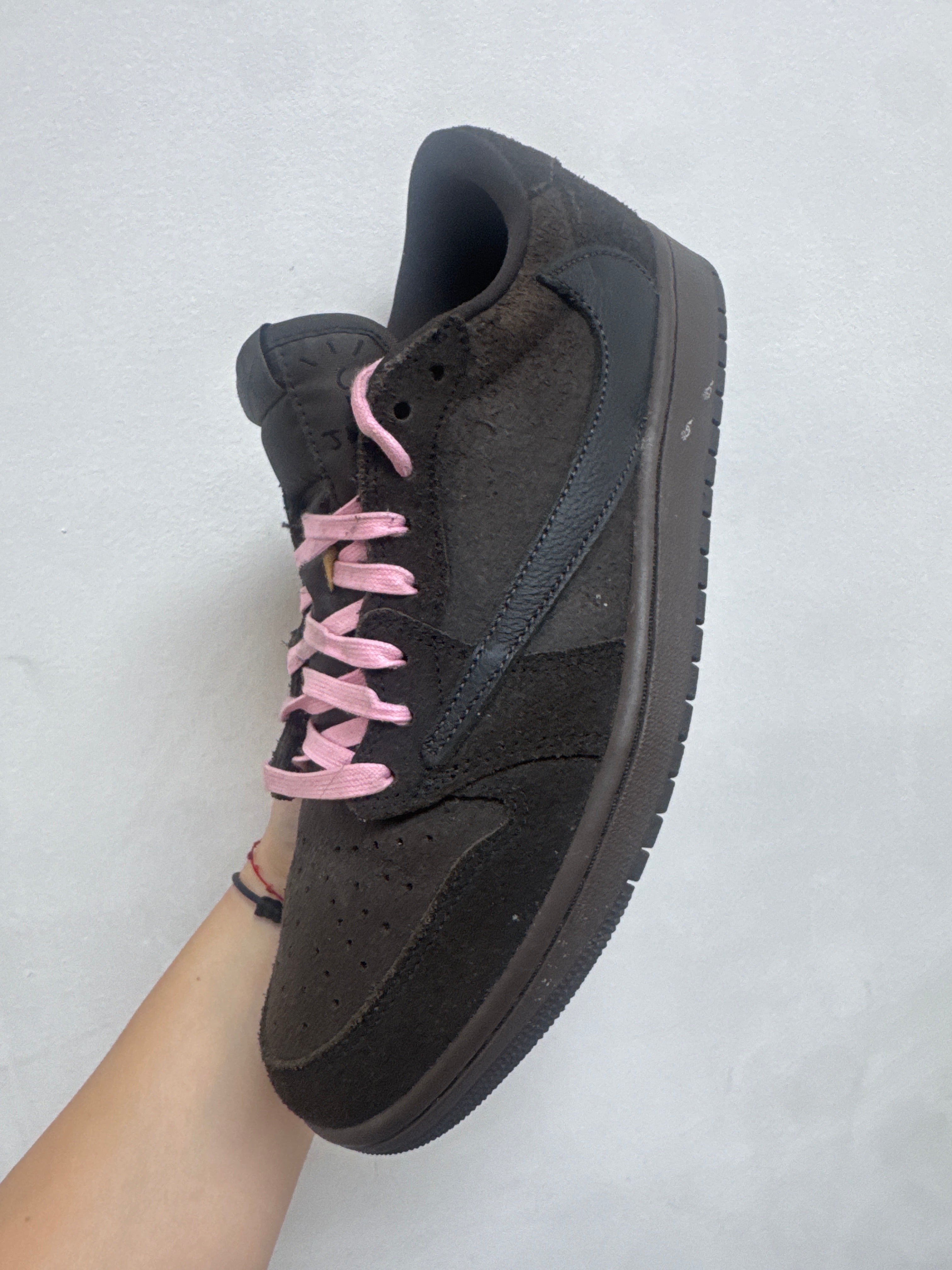 Jordan 1 Low Travis Scott Brown Velvet Sneakers