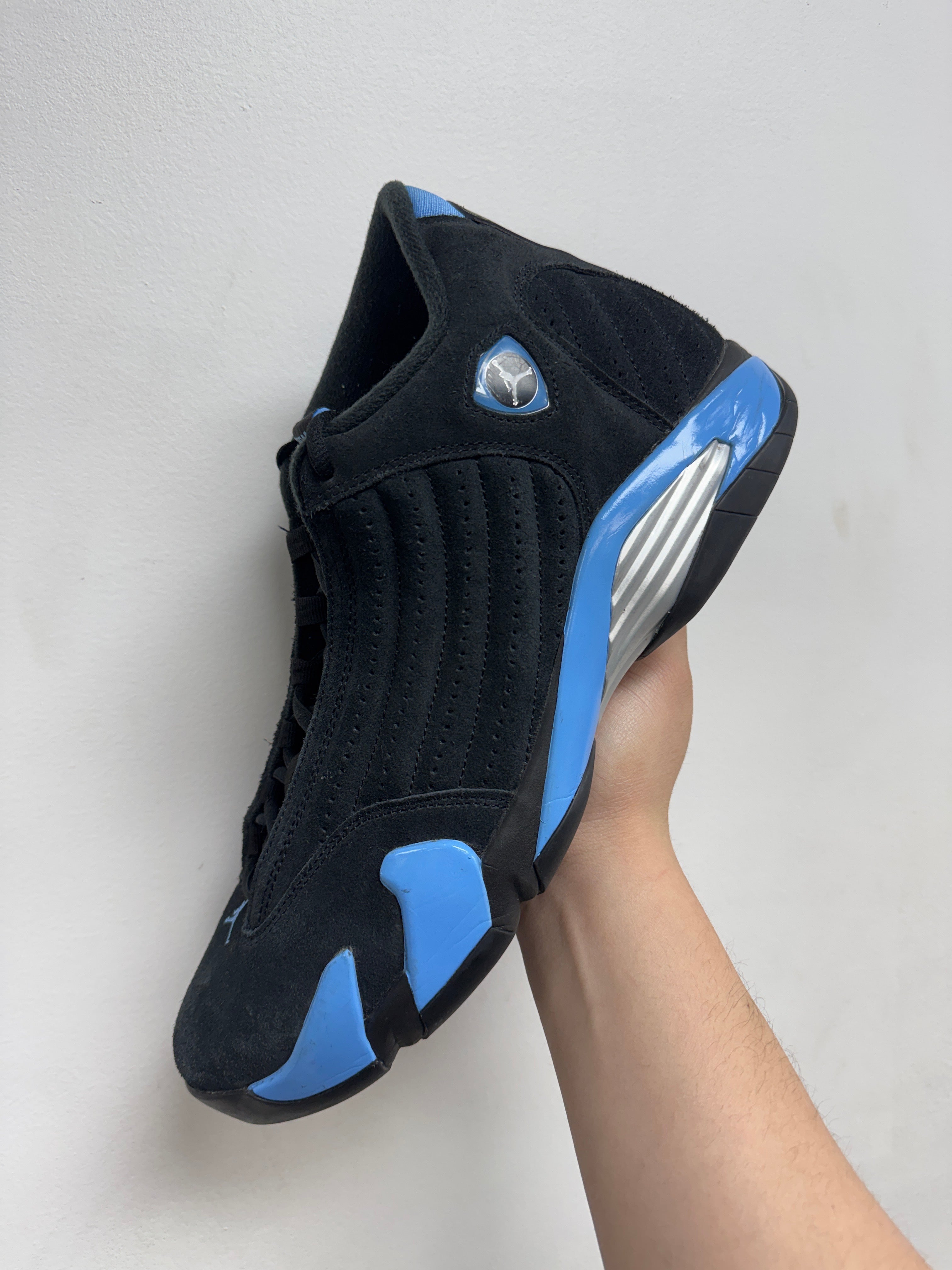 Jordan 14 Black University Blue Sneakers