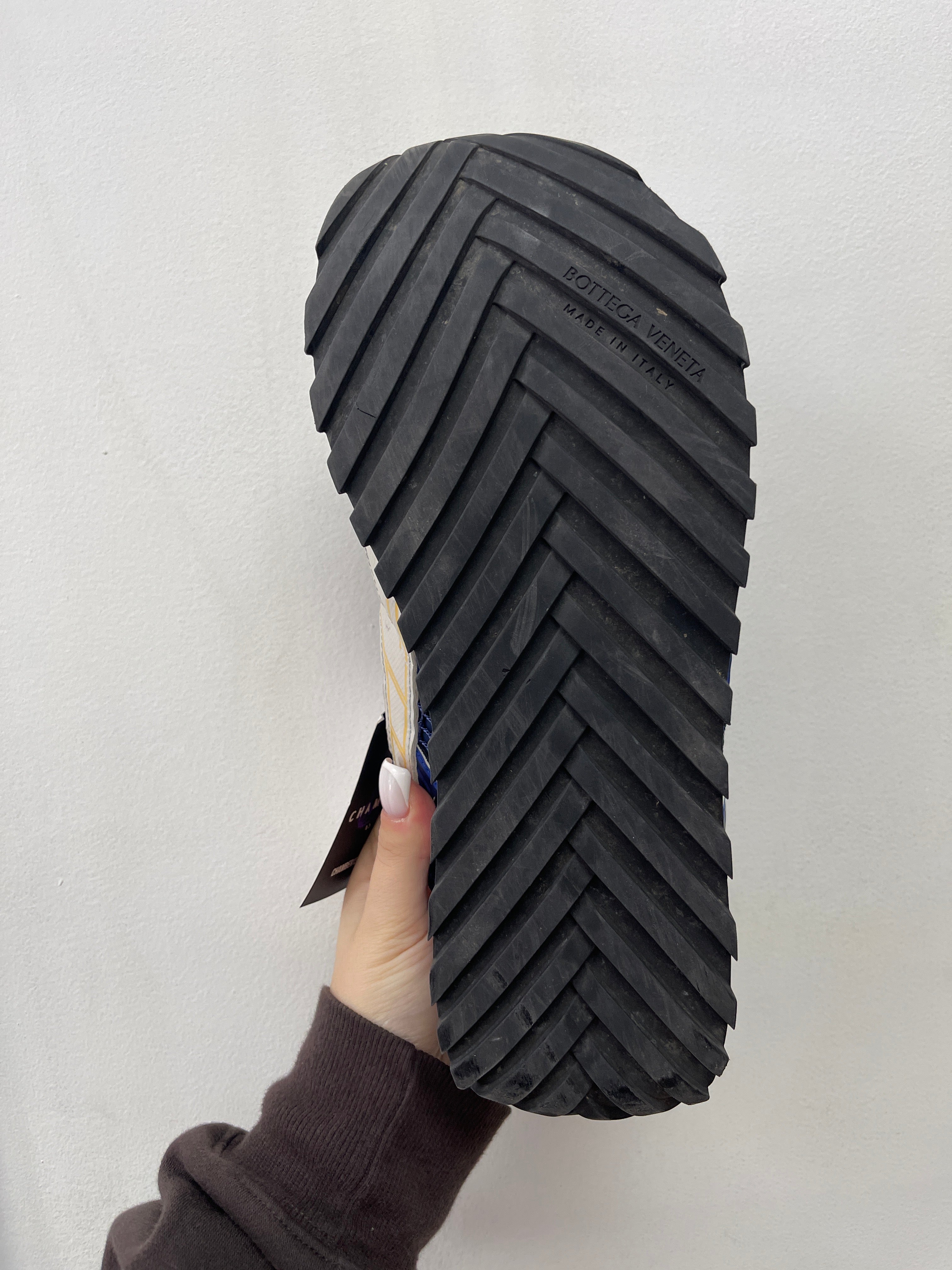 Bottega Veneta Navy Yellow Orbit Sneakers