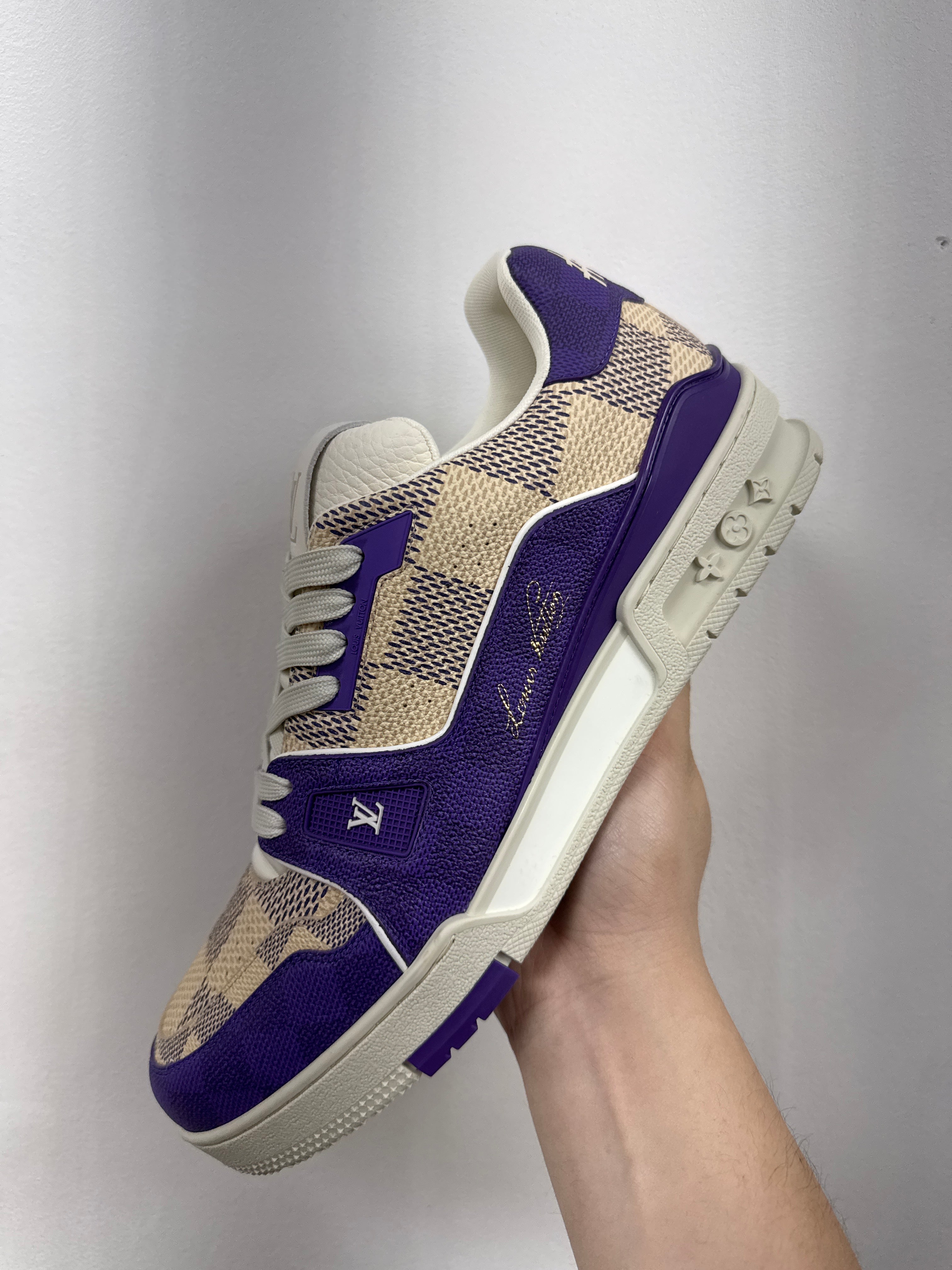 Louis Vuitton Purple Cream Damier #54 Sneakers