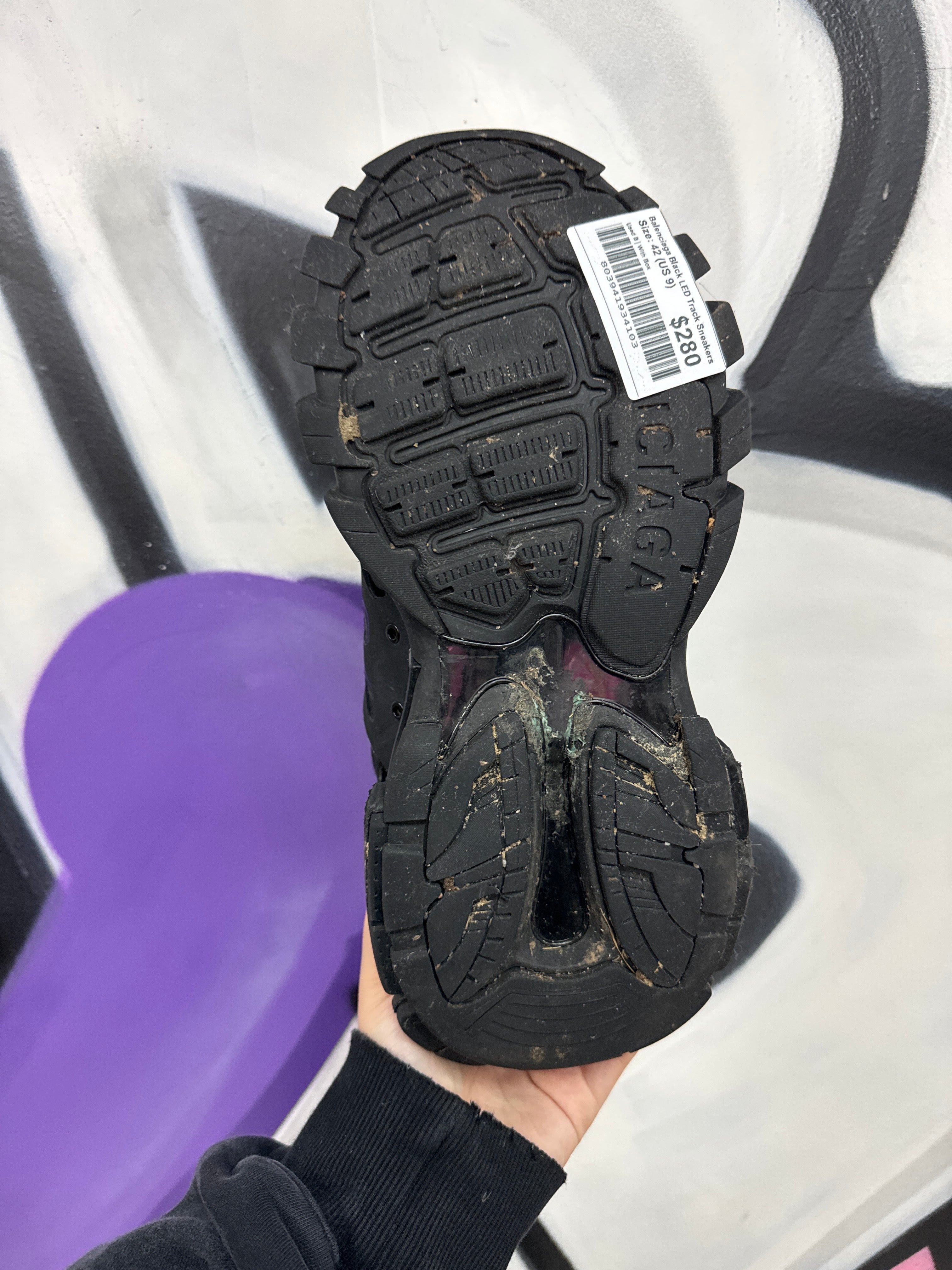 Balenciaga Black LED Track Sneakers