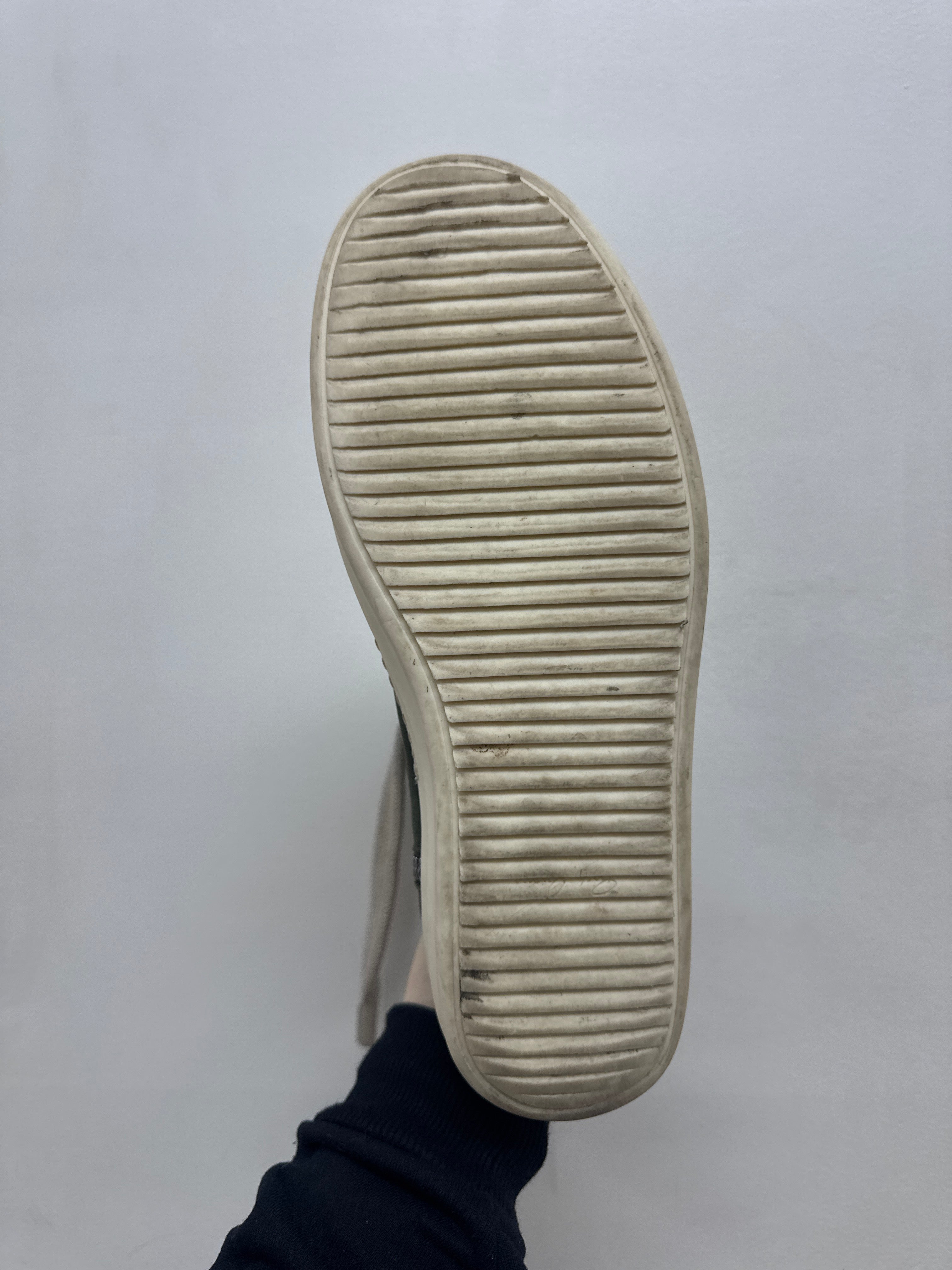 Rick Owens Olive Jumbo Lace Mainline Hi Sneakers