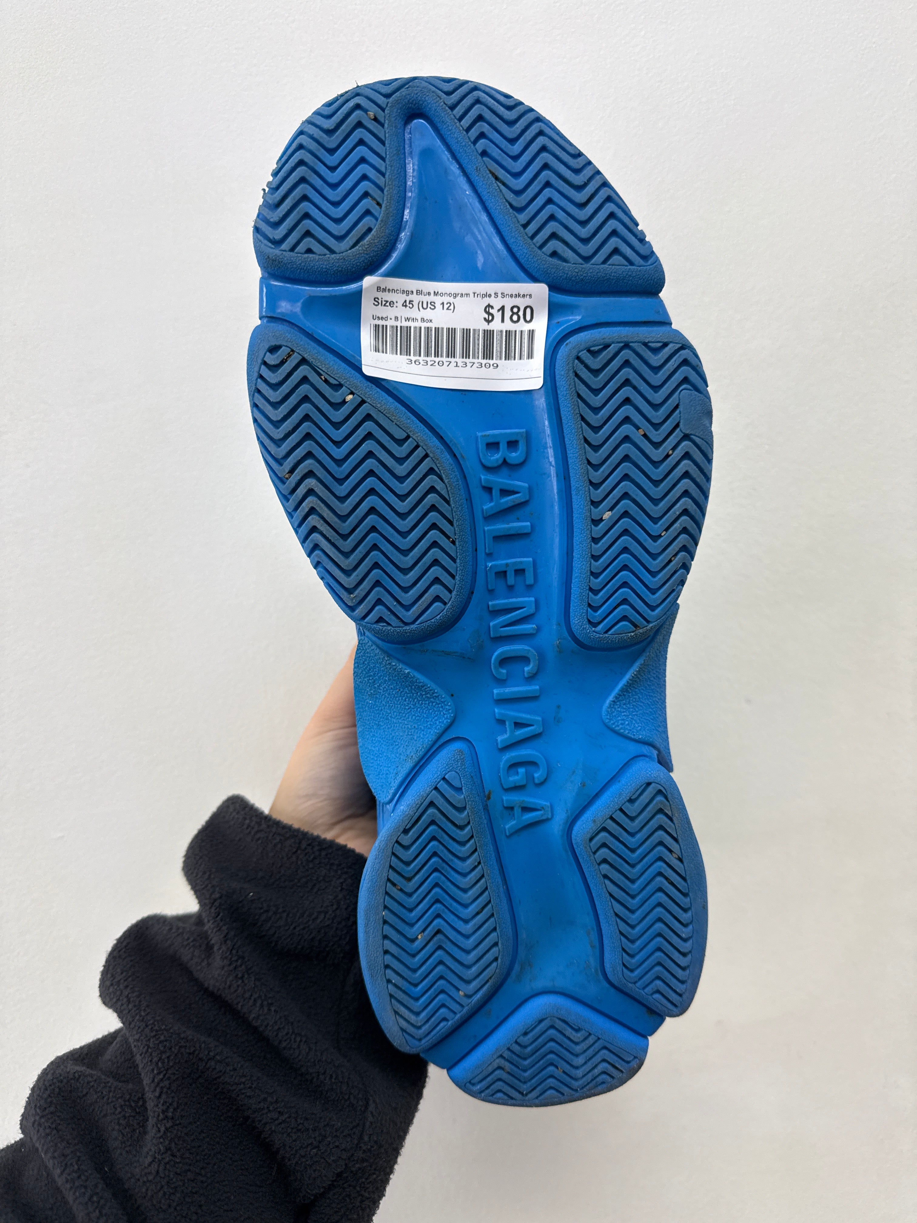 Balenciaga Blue Monogram Triple S Sneakers