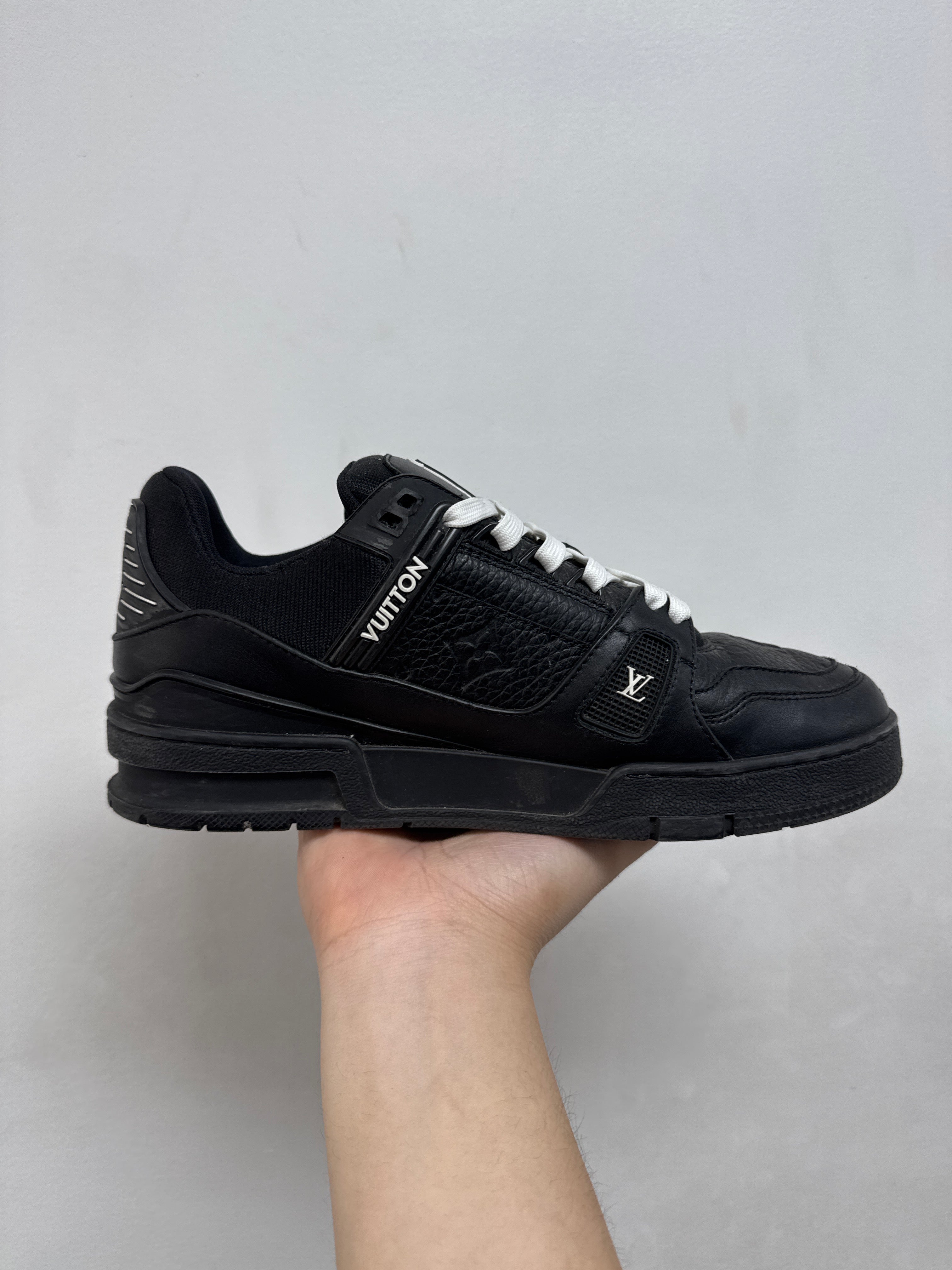 Louis Vuitton Black Embossed Monogram Sneakers