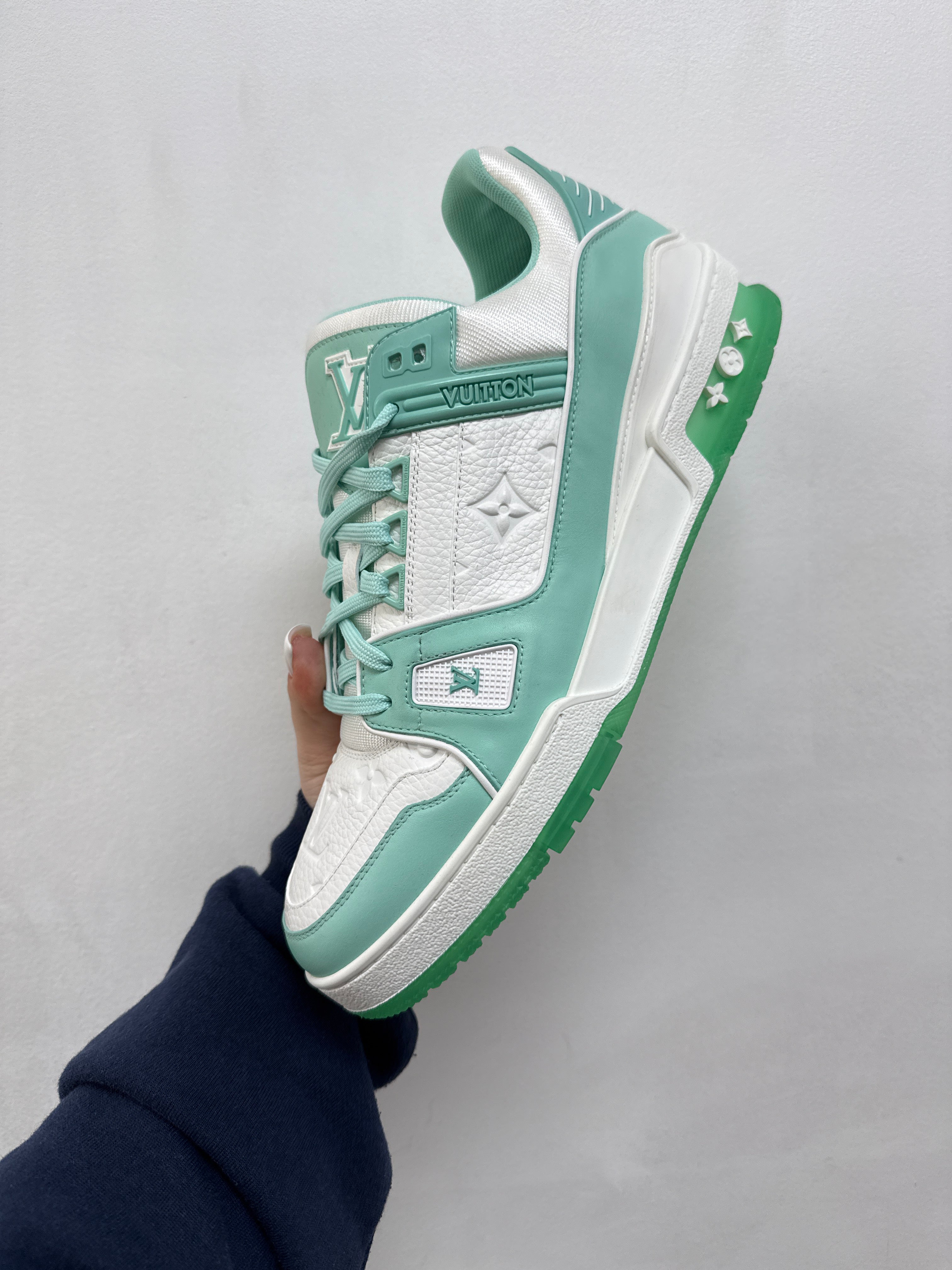 Louis Vuitton Mint White Translucent Trainer Sneakers