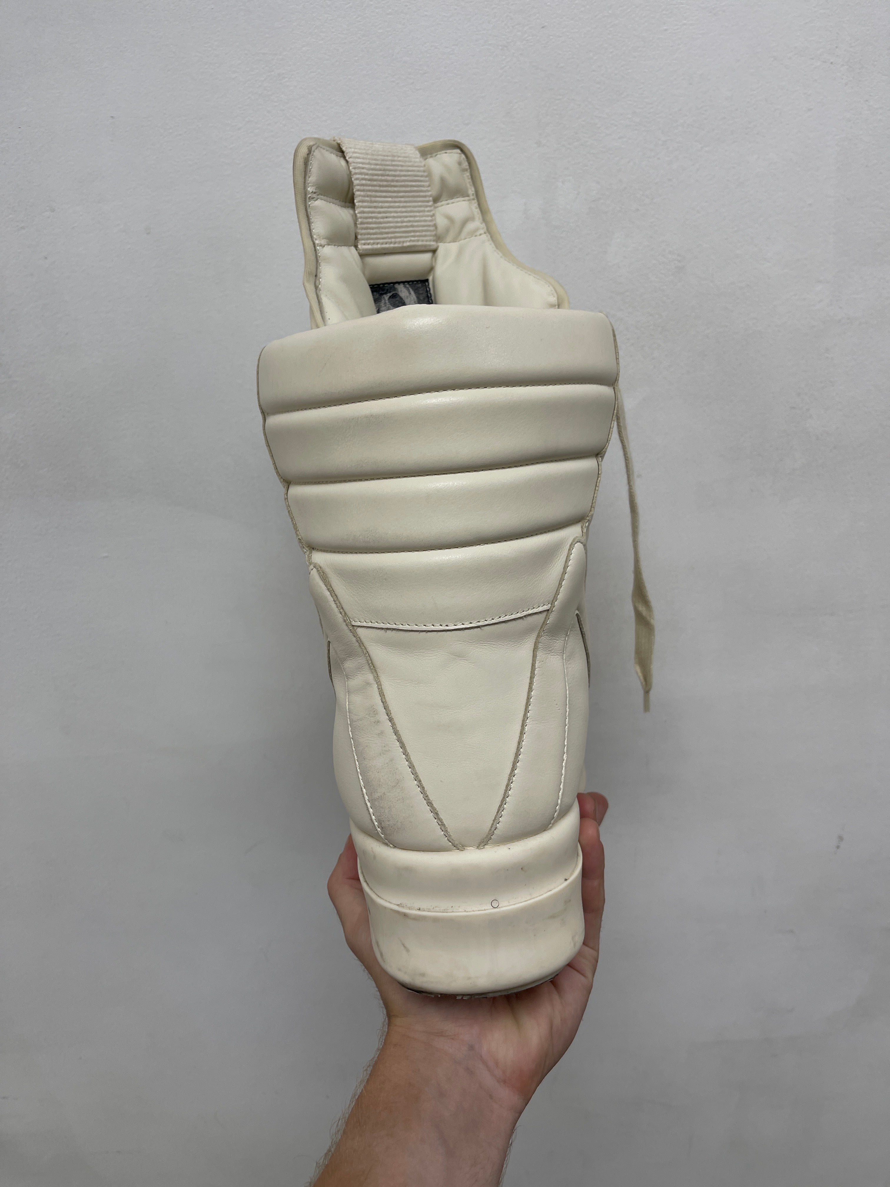 Rick Owens Milk & Milk Mega Geobasket Sneakers