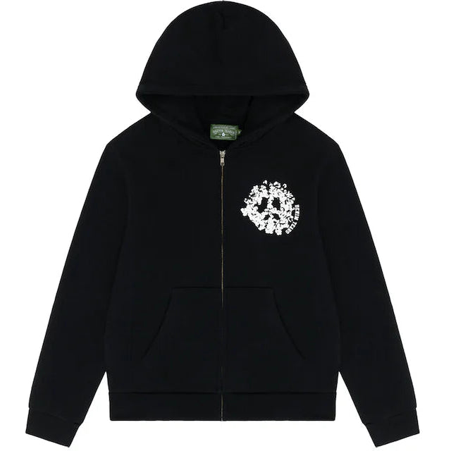 Denim Tears 'University' Black/White Zip Up Hoodie