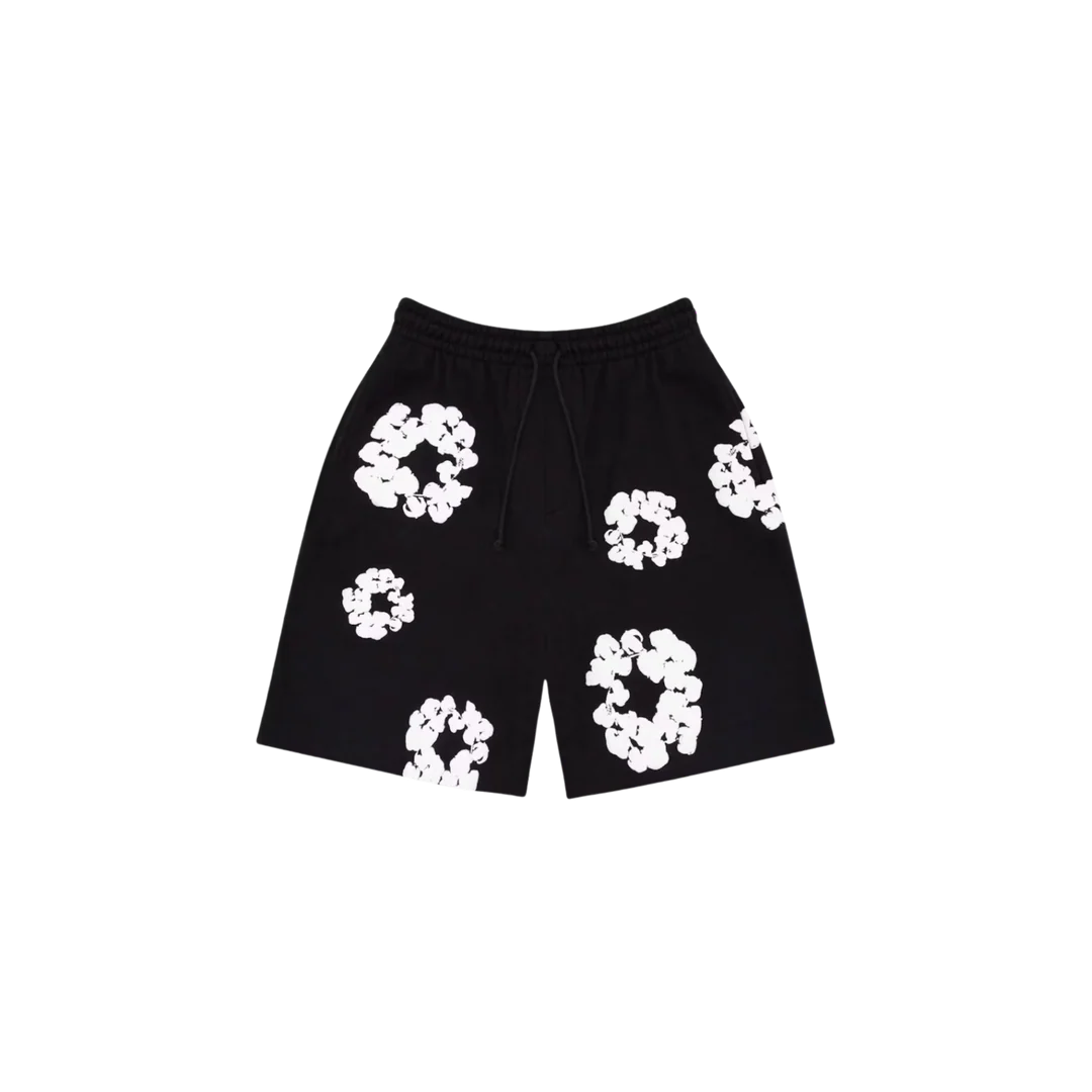 Denim Tears Cotton Wreath Black Shorts