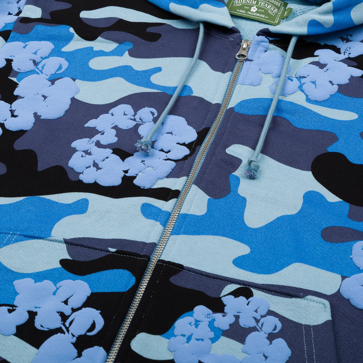 Denim Tears 'Camo Wreath' Blue Hoodie