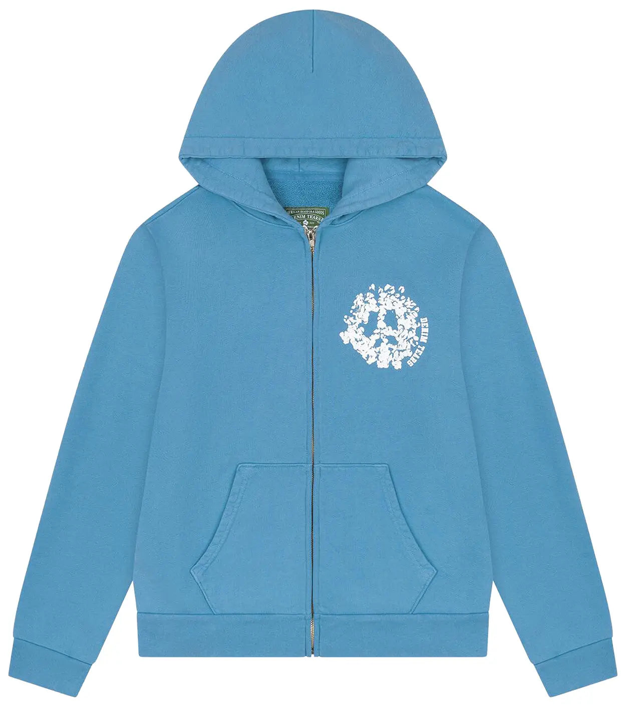 Denim Tears 'University' Light Blue Zip Up Hoodie