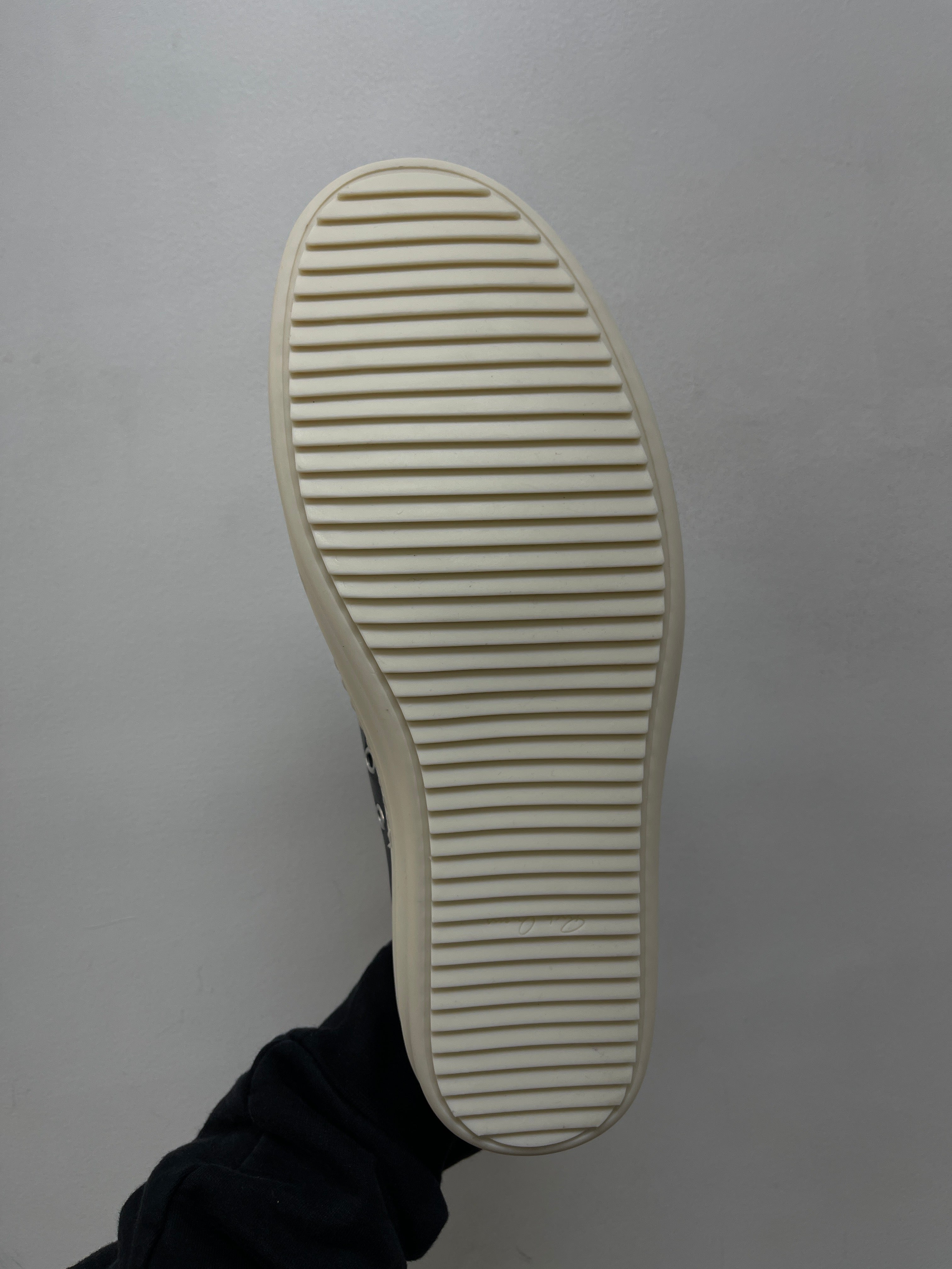 Rick Owens Black Leather Mainline Ramone Low Sneakers