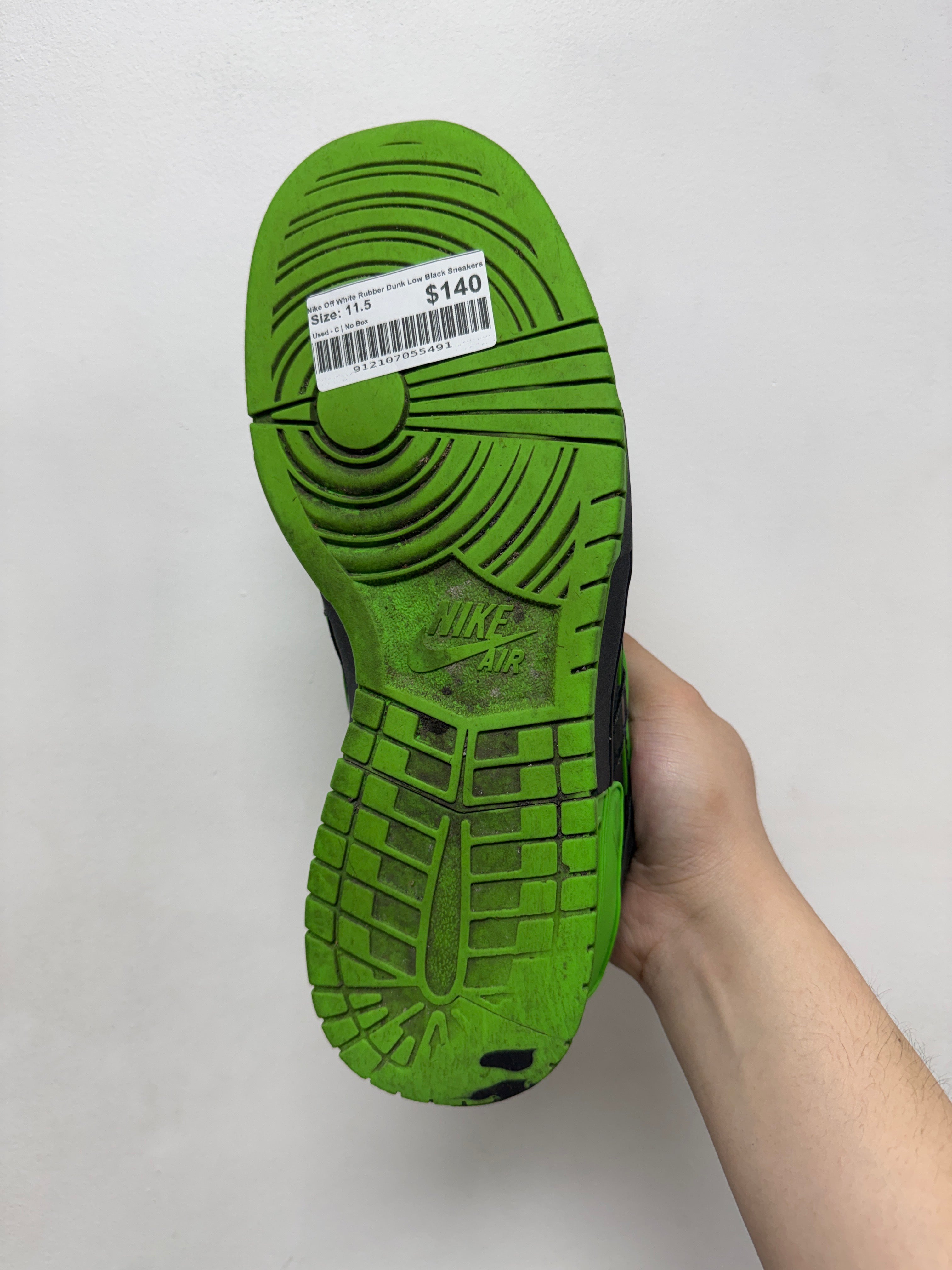 Nike Off White Rubber Dunk Low Black Sneakers